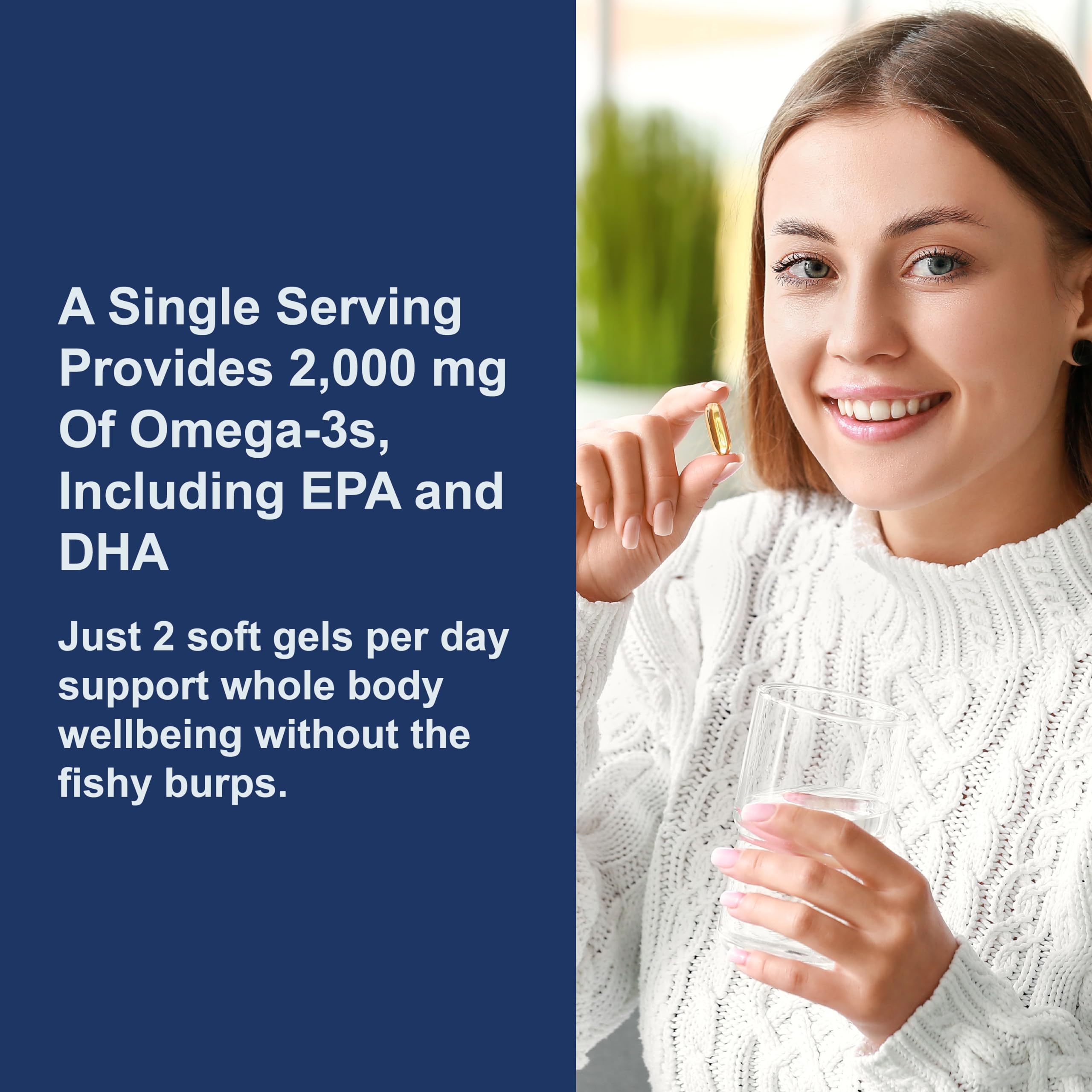 Carlson Maximum Omega 2000 - 2000mg Wild-Caught Norwegian Fish Oil Softgels with EPA & DHA, Sustainably Sourced Lemon Flavored Omega-3 Supplement (180 Count) for Heart, Brain & Joint Health Support