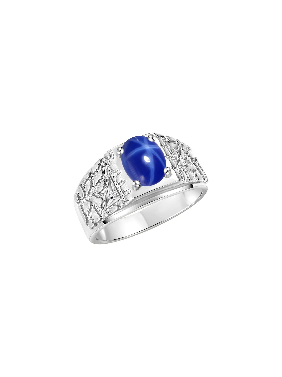 Rylos Men's Sterling Silver Designer Nugget Ring with Oval 9X7MM Gemstone & Sparkling Diamonds - Birthstone Jewelry for Men, Size 8-13 - Perfect for Weddings, Anniversaries & Gifts