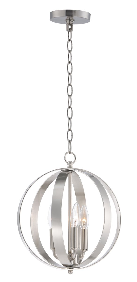 Provident 3-Light Chandelier in Satin Nickel Finish - Elegant Dining Room Lighting for Home Decor