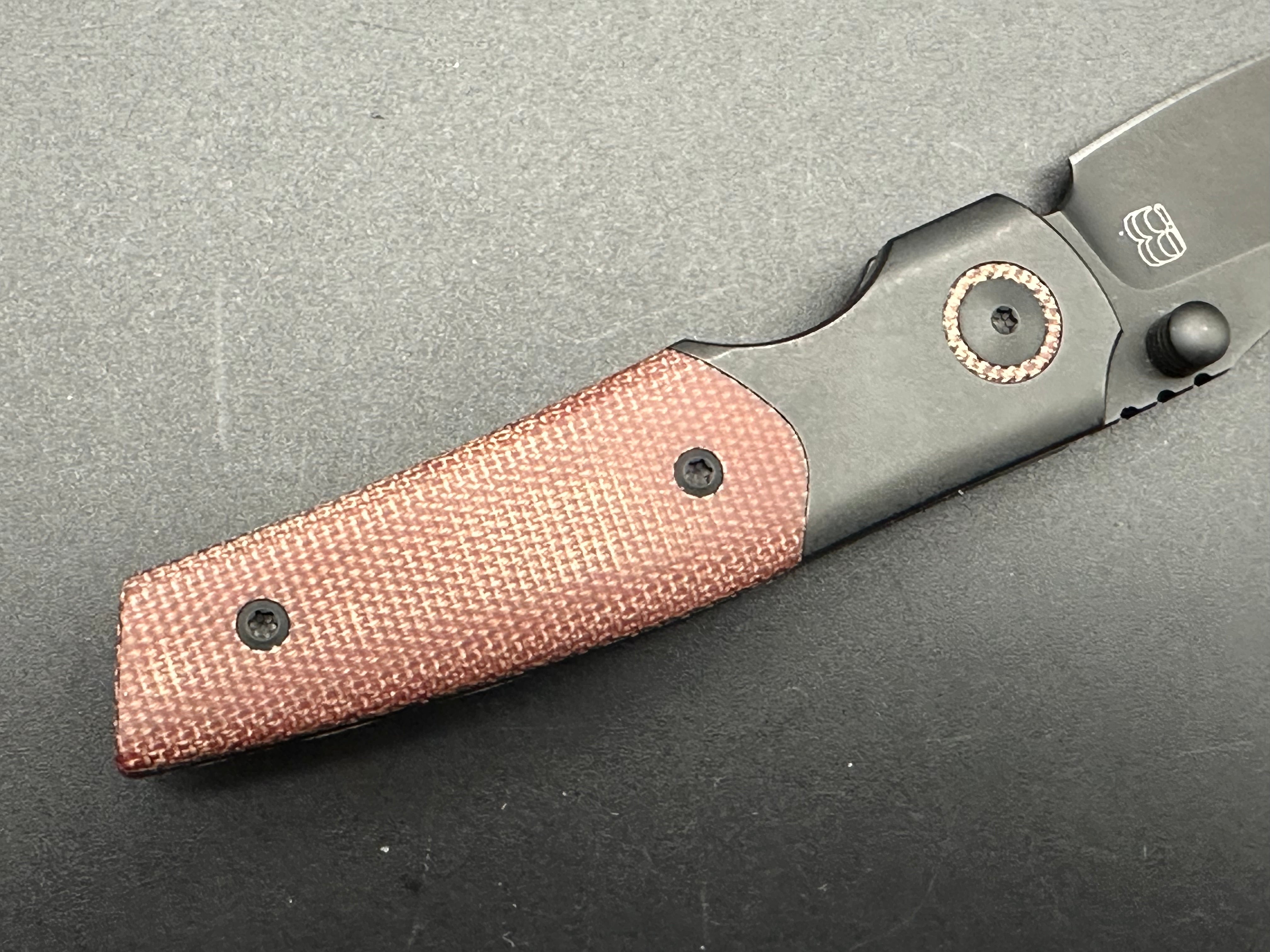 Berg Blades Mini Barber Titanium Folding Knife - Brown Micarta Scales & M390 Steel Blade for EDC, Outdoor Adventures, and Everyday Carry