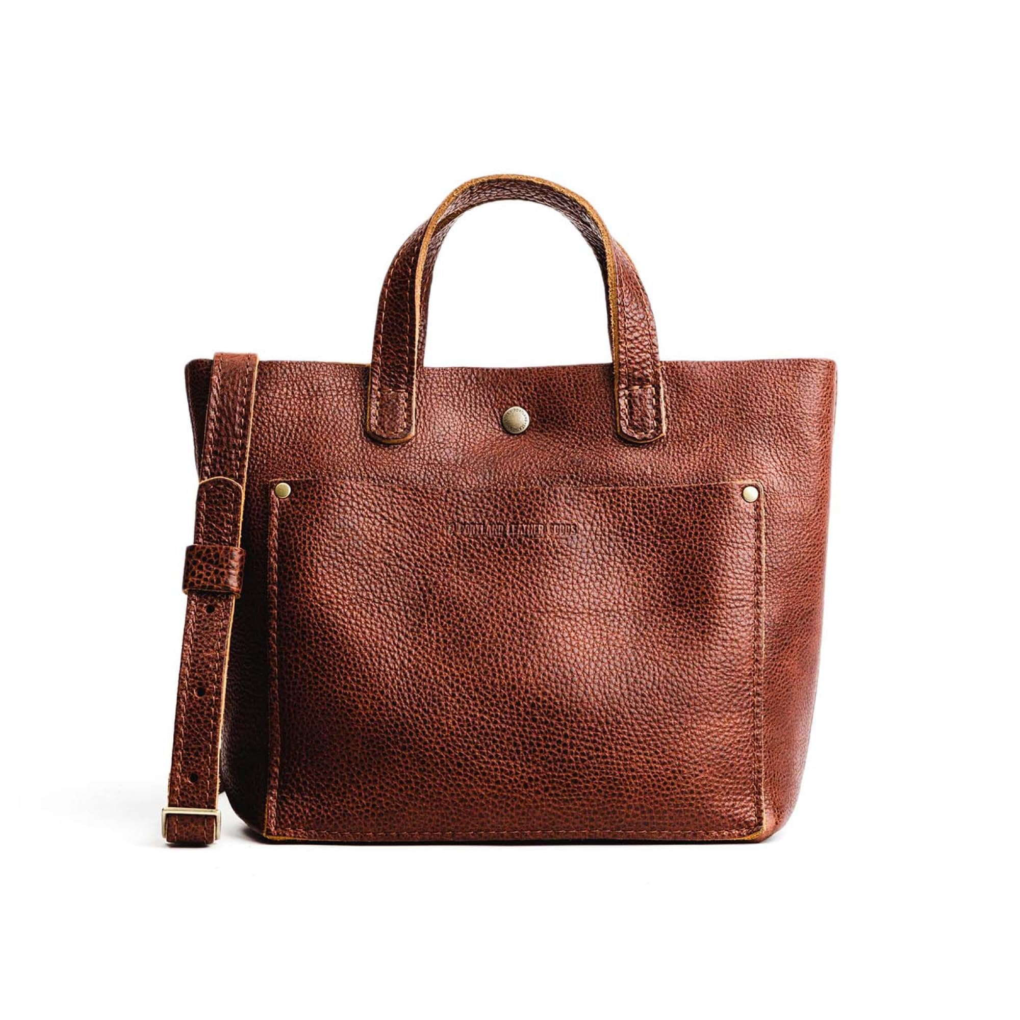 Portland Leather Goods Mini Crossbody Tote Bag for Women | Handmade Full-Grain Leather Purse with Adjustable Strap | Perfect for Everyday Use, Travel & Shopping