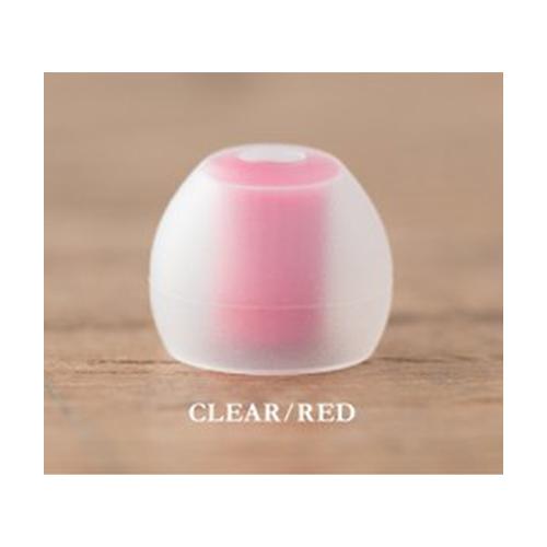 Final Audio Clear/Red Silicone Type E Earbud Tips Kit with Case & Nozzle Adapter - Perfect for Wireless Earbuds, Noise Isolation & Comfortable Fit