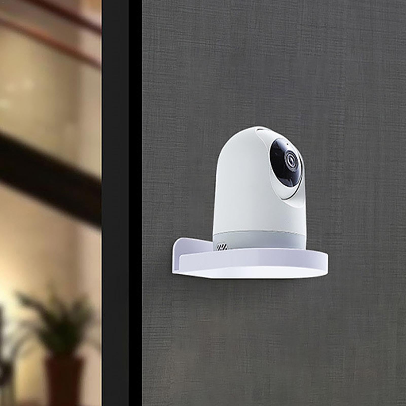 Drill-Free Security Camera Wall Shelf - No Drill Floating Monitor Mount for Indoor & Outdoor Cameras | Perfect for Bedroom, Bathroom, Kitchen & Office Surveillance