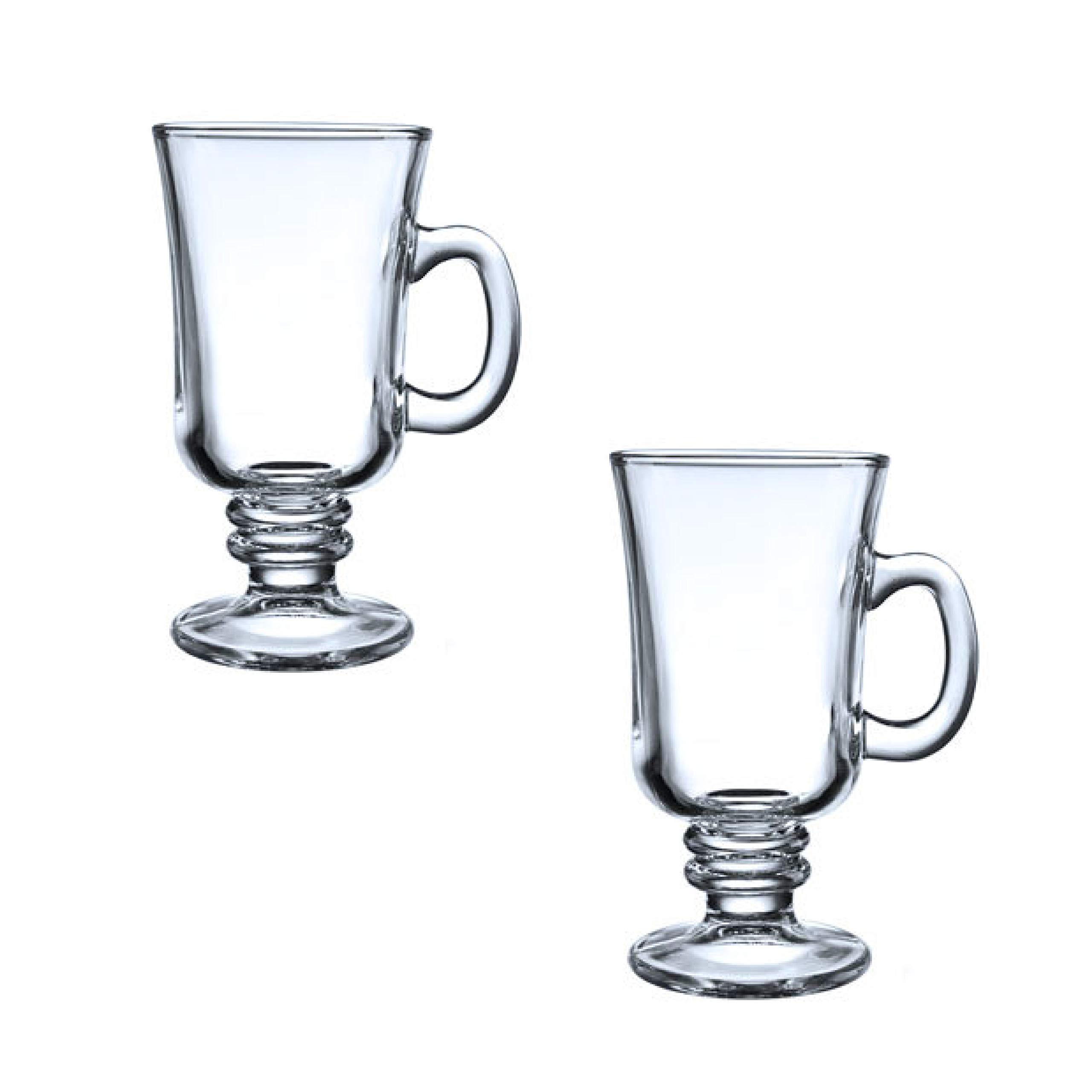 Lead-Free Crystal Glass Set for Coffee, Tea & Mulled Wine - 2-Piece Elegant Drinkware for Entertaining & Home Decor