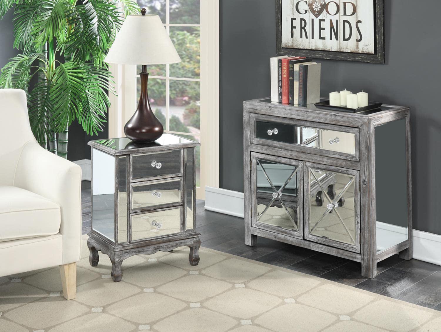 Gold Coast Vineyard Mirrored End Table 19