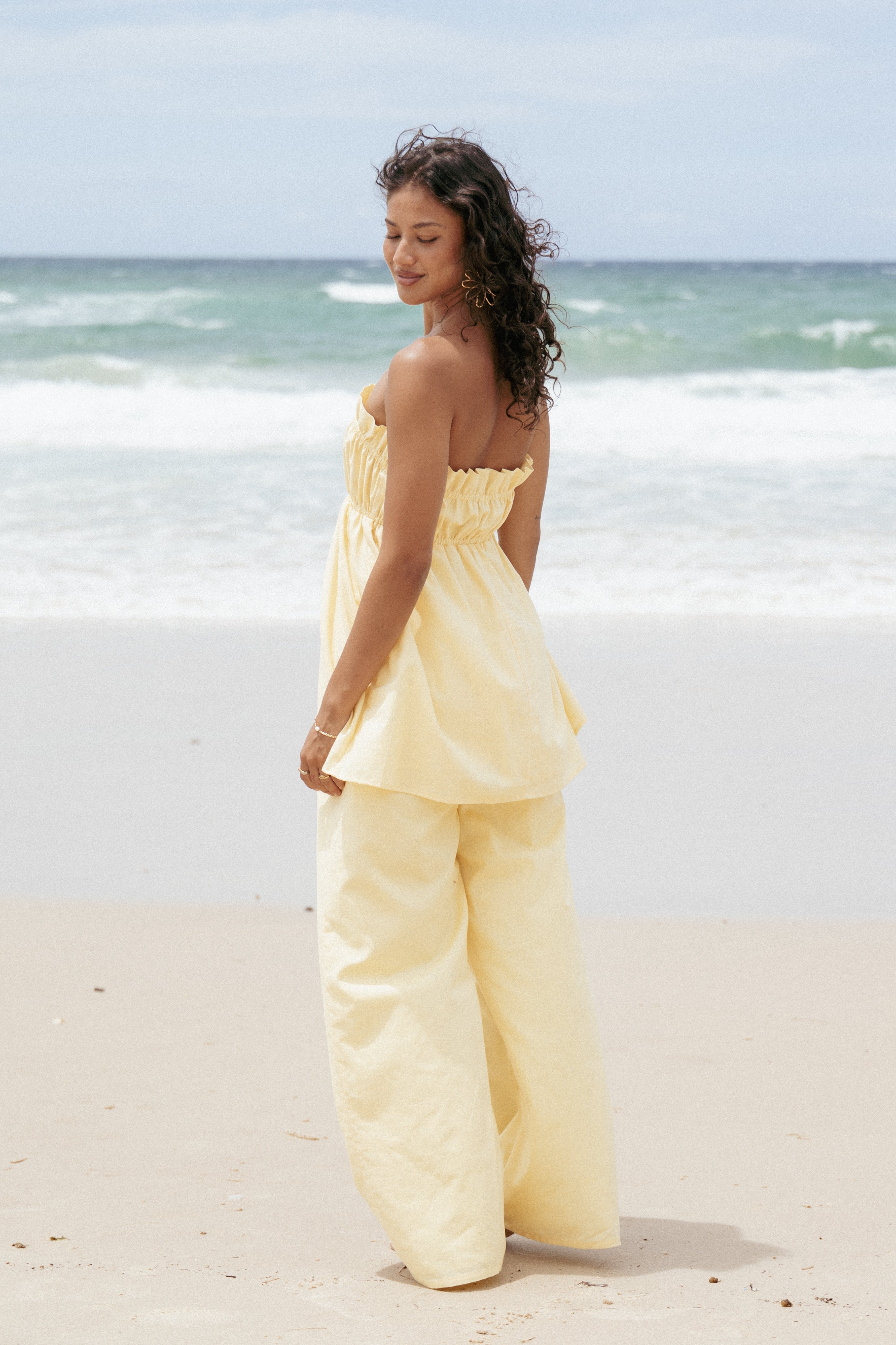 Ember Cotton Pants for Women - Soft & Comfortable Butter Yellow Lounge Pants - Perfect for Yoga, Sleepwear & Relaxing at Home