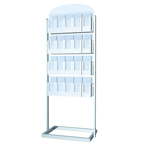 40-Pocket Heavy Duty Welded Base Floor Standing Brochure Holder - Durable Pamphlet Display Stand for Retail Stores, Trade Shows & Office Reception Areas