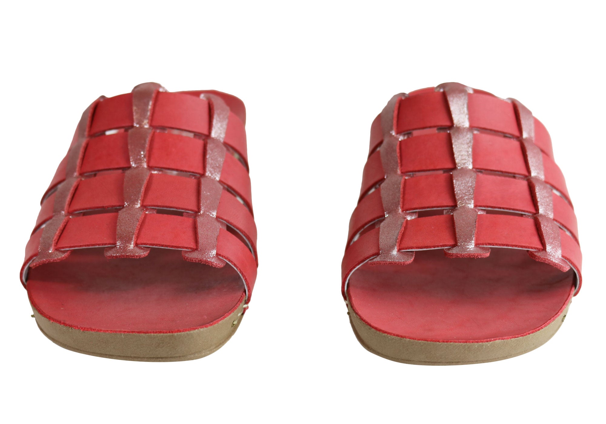 Andacco Sorrento Women's Comfort Leather Slide Sandals - Handmade in Brazil - Perfect for Beach, Vacation & Summer Outfits