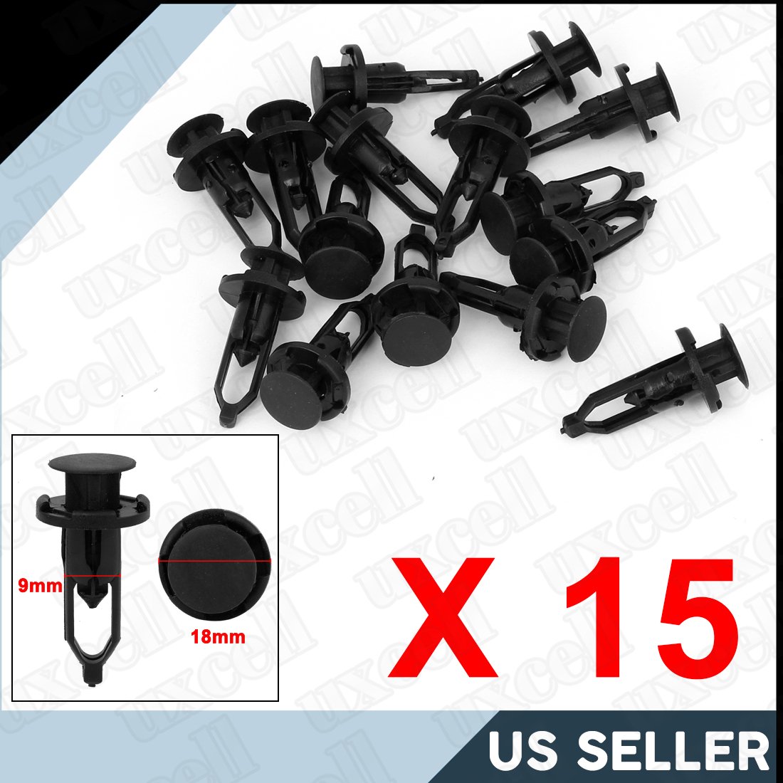 15 Pcs 9mm Hole Plastic Retainer Clips Push Rivets for Toyota Bumper Fender - Car Body Fasteners Replacement Parts for DIY Auto Repair & Maintenance