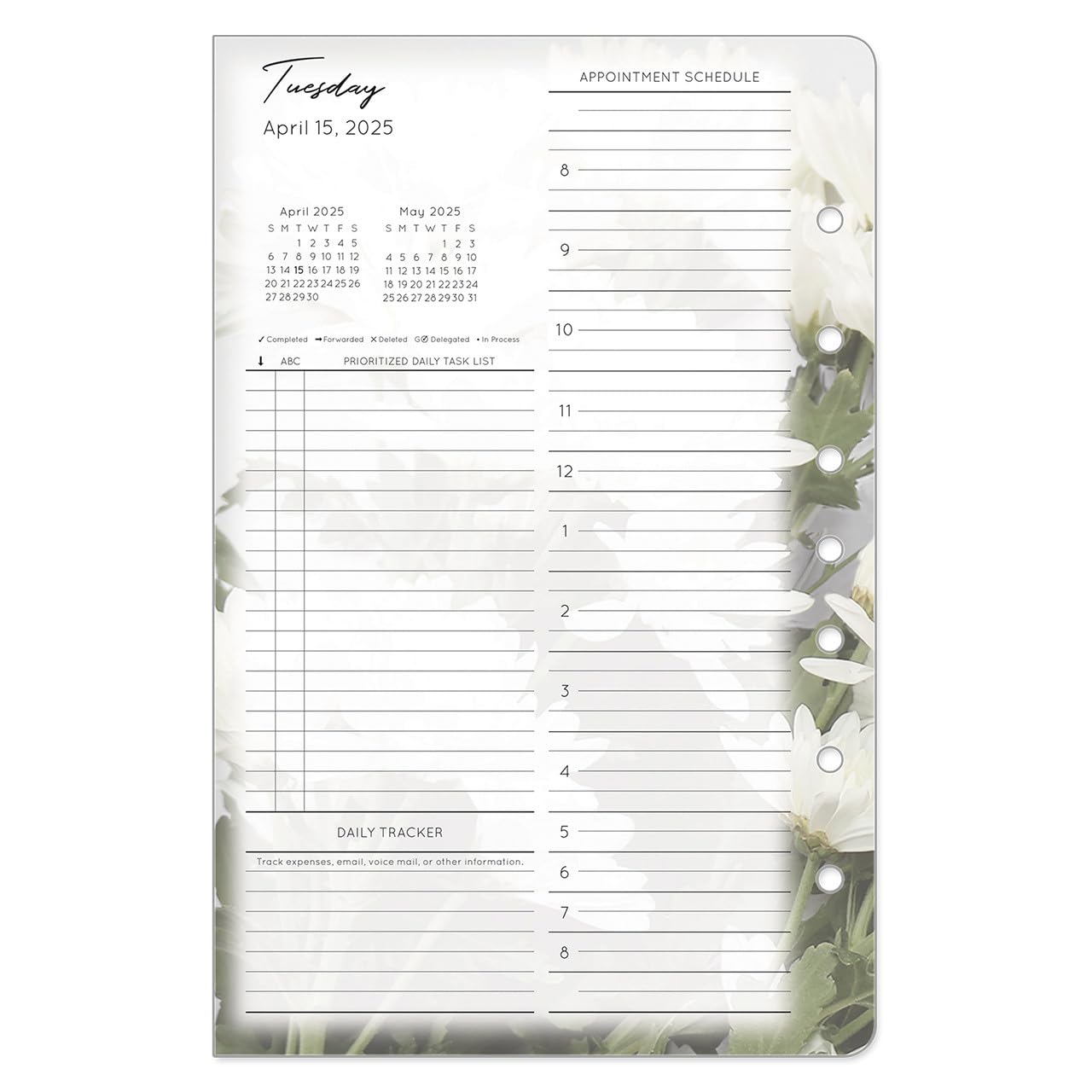 FranklinCovey 2 Page Per Day Planner 2025-2026 - Ring Bound Organizer with Monthly & Weekly Views, Classic Black Cover - Perfect for Business Professionals & Students (April 2025 - March 2026)