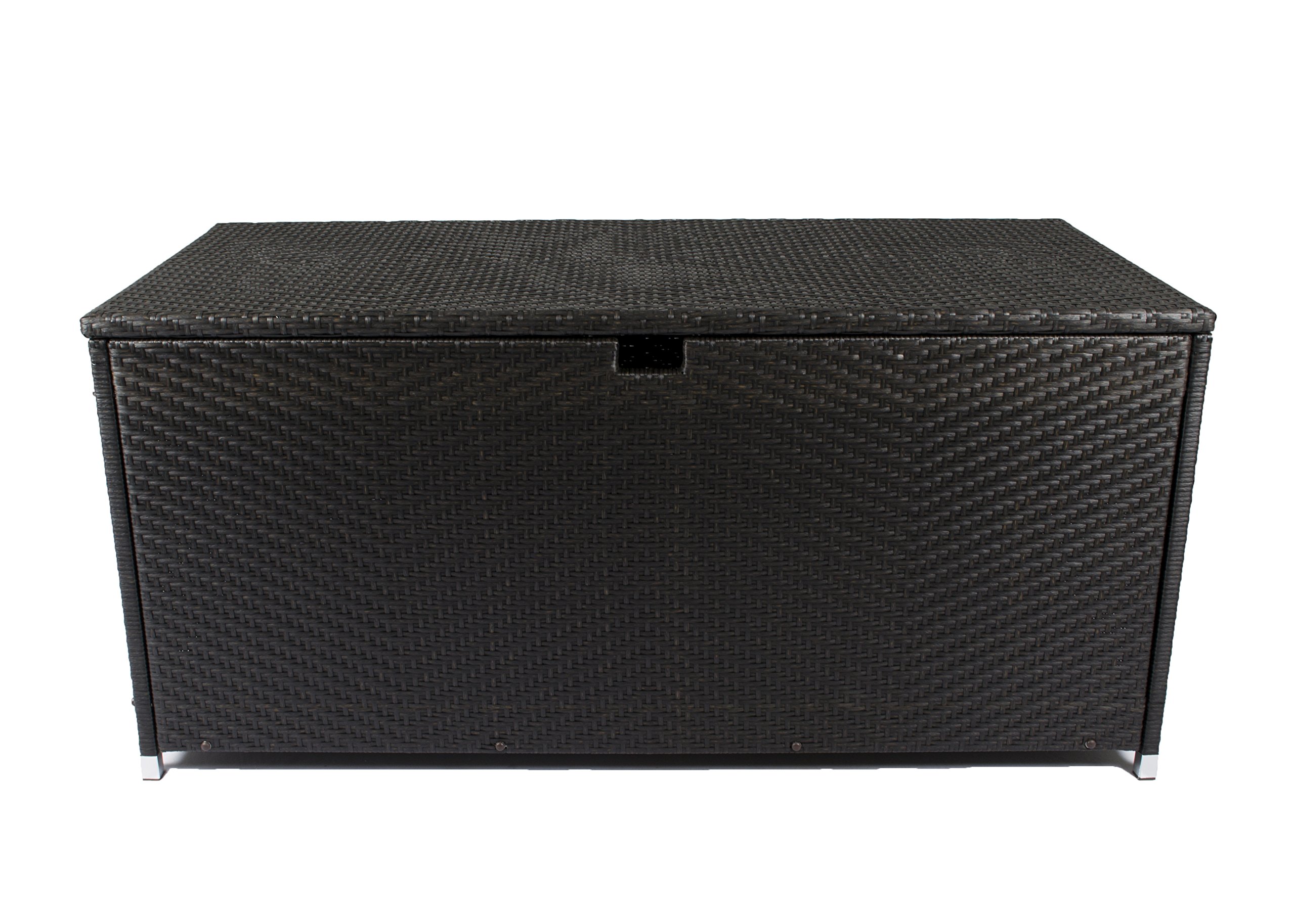 Large Outdoor Patio Deck Storage Box for Cushions & Pillows - Waterproof Dark Tortoise Design - Durable Tortuga Weather-Resistant Storage Container - Perfect for Backyard, Garden & Poolside Organization