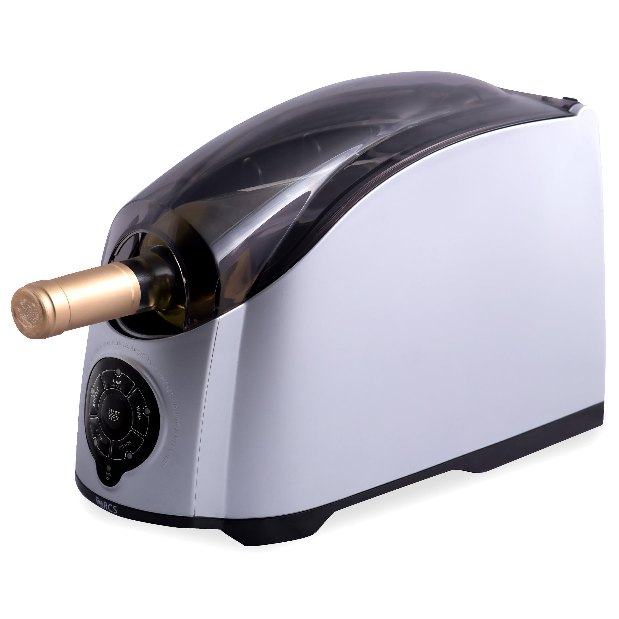 Fast Cooling Beverage & Wine Bottle Chiller for Home Bars & Dorms - Automatic Touchpad, Quick Chill Technology, Efficient Ice/Water System - Perfect for Soda, Beer, Champagne & Parties (Silver)