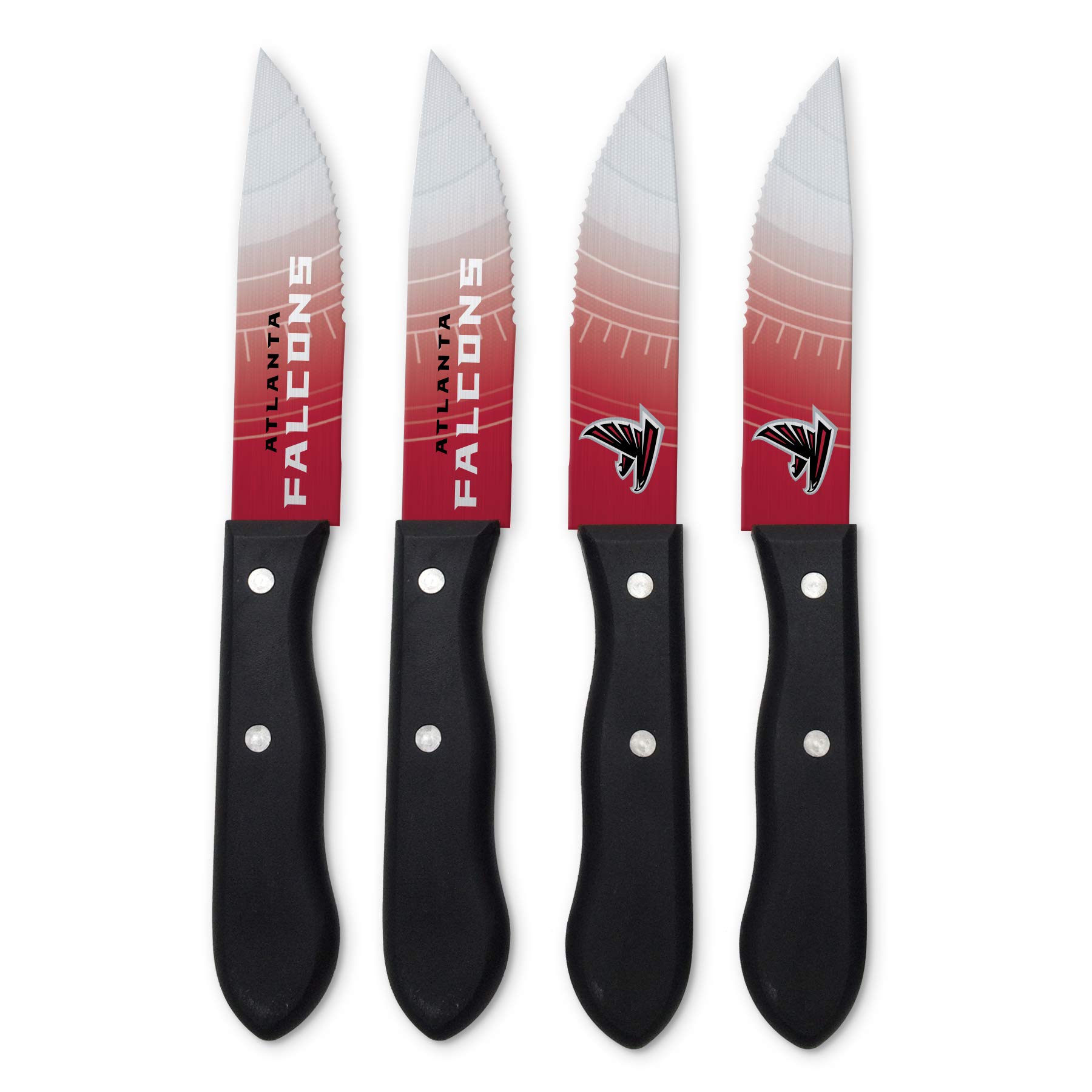 Premium NFL-Themed Steak Knives Set of 4 - Stainless Steel Serrated Blades for Perfect Cuts - Dishwasher Safe & Rust Resistant - Perfect Gift for Football Fans - Great for Game Day BBQs and Sports-Themed Dinner Parties