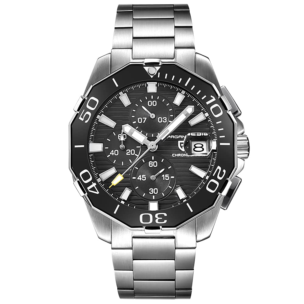 Pagani Design Men's Quartz Chronograph Watch - Stainless Steel Business & Casual Wristwatch with Japanese Movement - Perfect for Office, Sports & Gifting