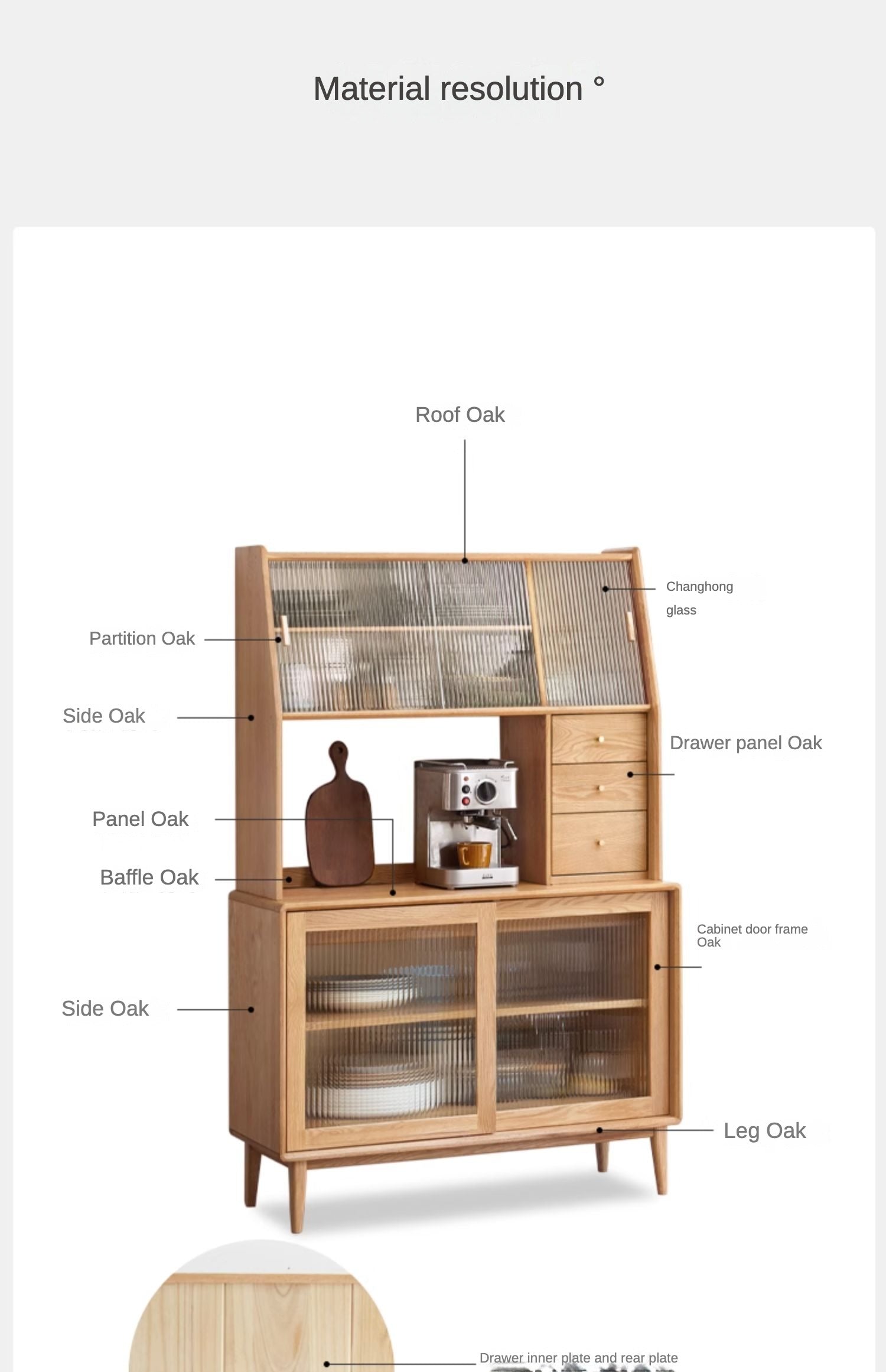Solid Oak Wood Sideboards & Buffet Cabinets - Rustic Dining Room Storage Furniture for Home Decor & Entertaining