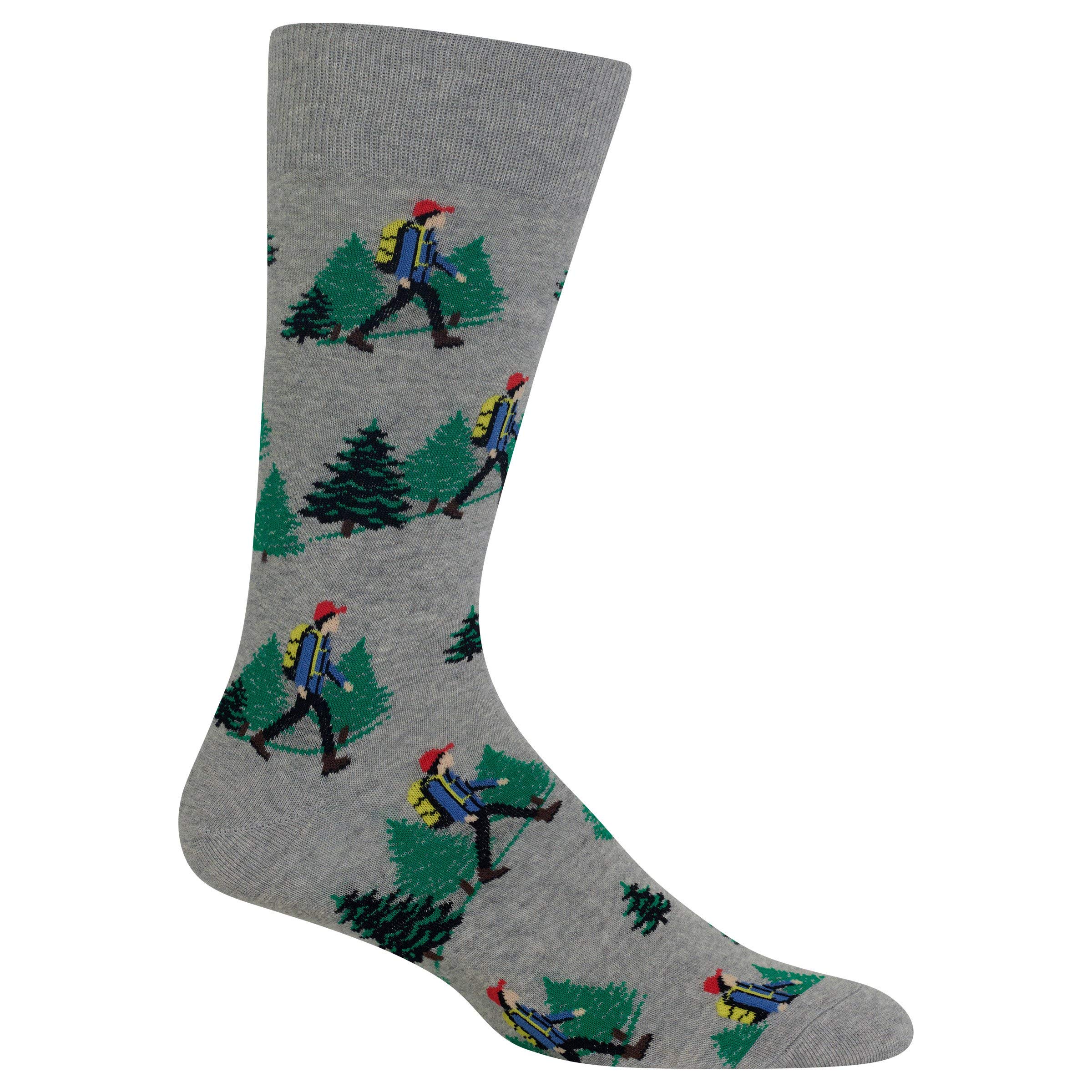 Hot Sox Men's Fun Fishing & Outdoor Crew Socks - 1 Pair Pack - Cool & Funny Gift Ideas for Anglers, Campers & Outdoor Enthusiasts - Perfect for Hiking, Fishing Trips & Casual Wear