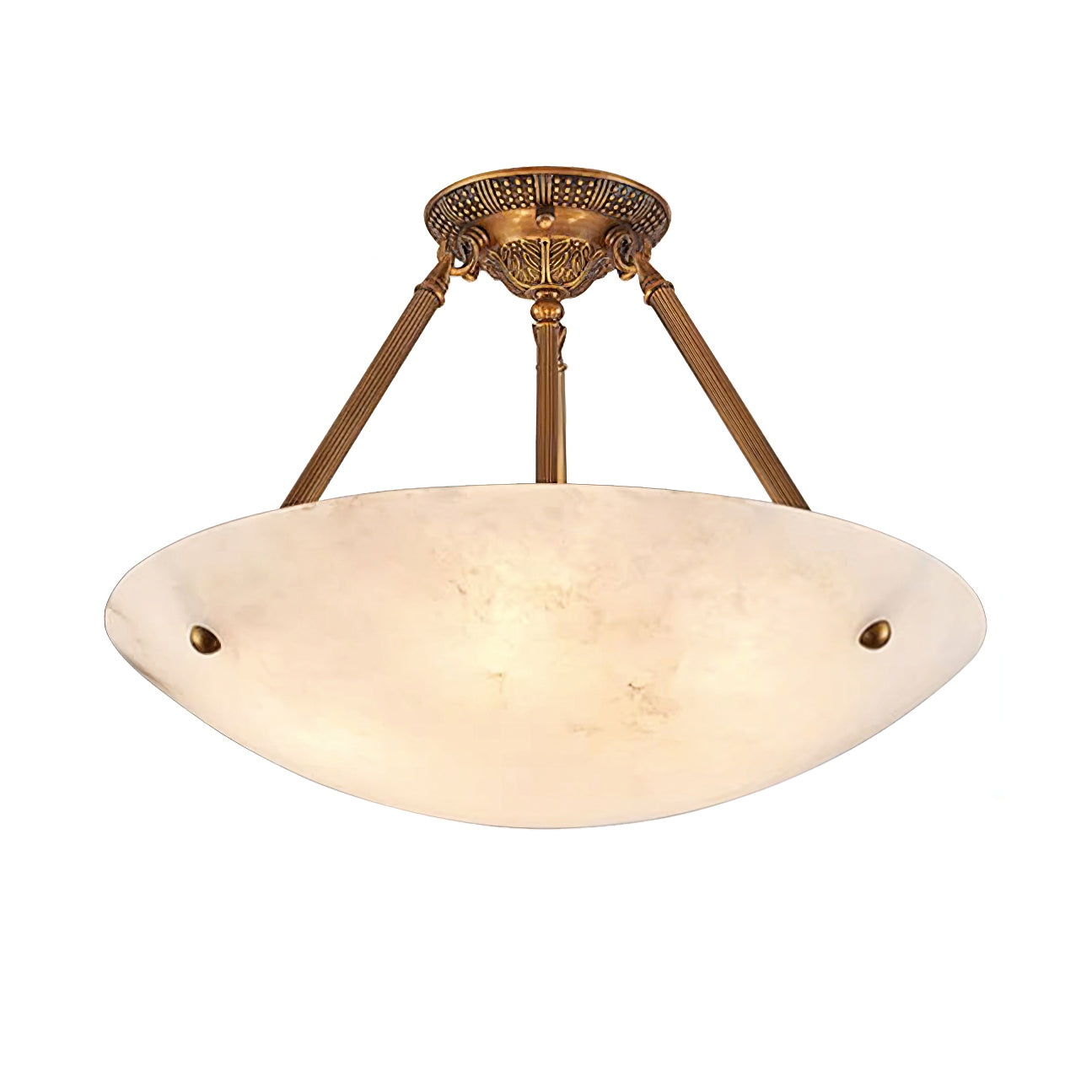 Alabaster Bowl Ceiling Light Fixture - Modern Handcrafted Stone Pendant Lamp for Dining Room, Living Room & Bedroom Lighting