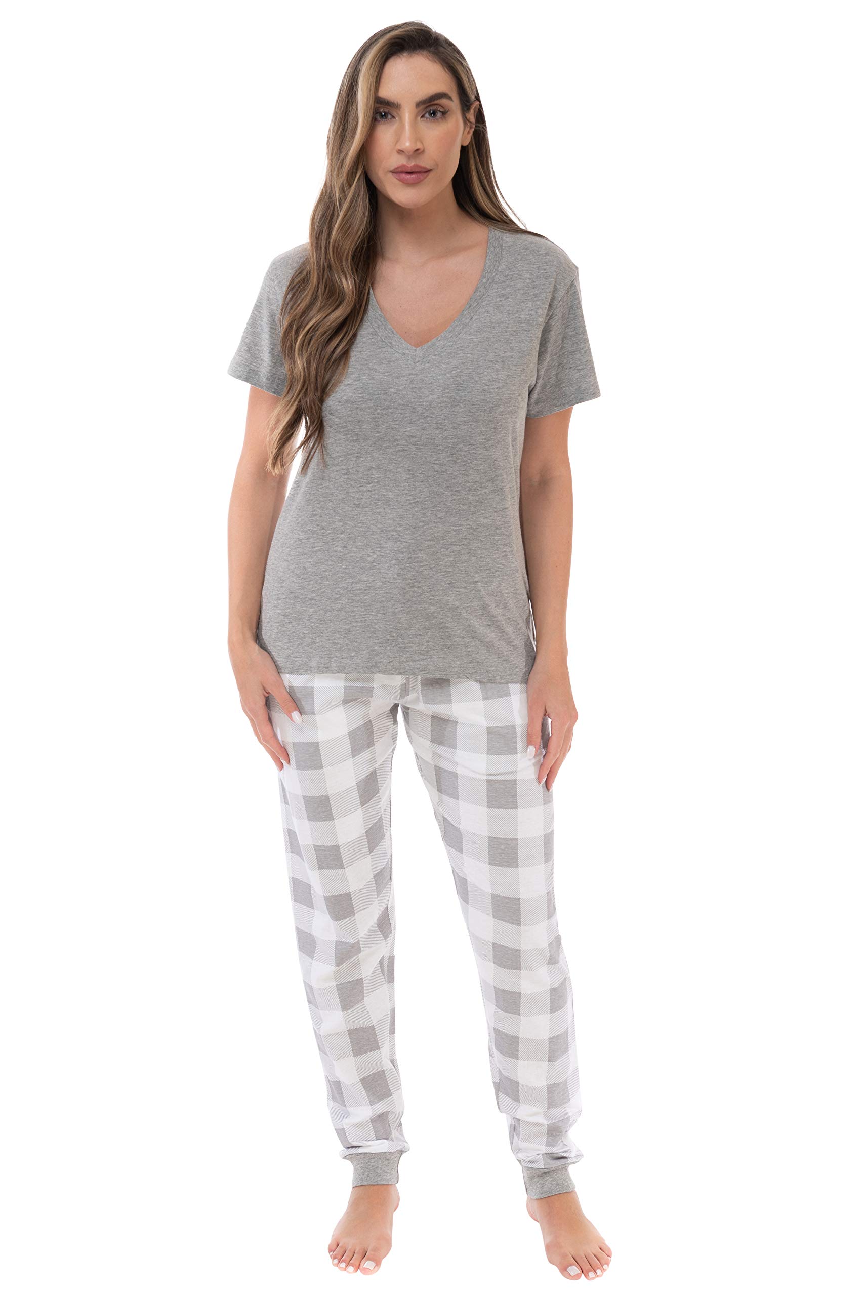 Just Love Pajama Jogger Pant Set - Soft Sleepwear Pjs for Women in Buffalo Plaid & Tie Dye Patterns | Cozy Lounge & Sleepwear for Relaxing at Home