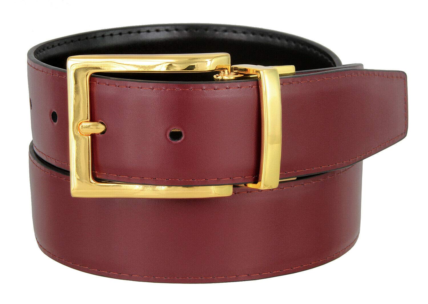 Genuine Leather Reversible Belt for Men - 1-3/8