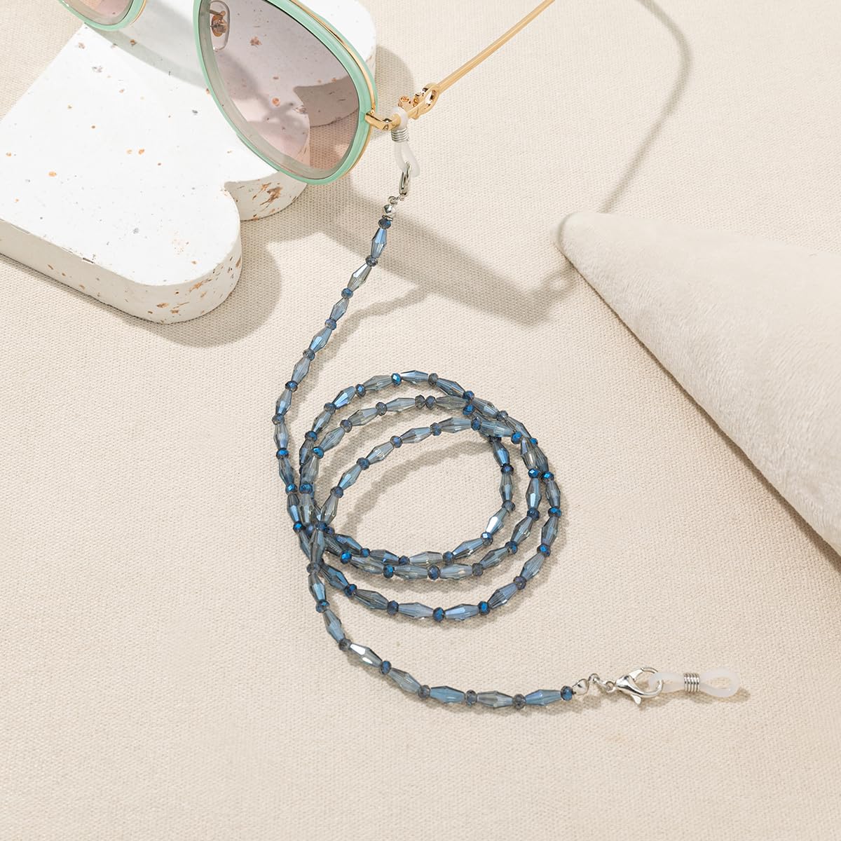Crystal Beaded Eyeglass Chain for Women - Stylish Glasses Holder Necklace for Reading & Fashion | Perfect for Work, Travel, and Everyday Use
