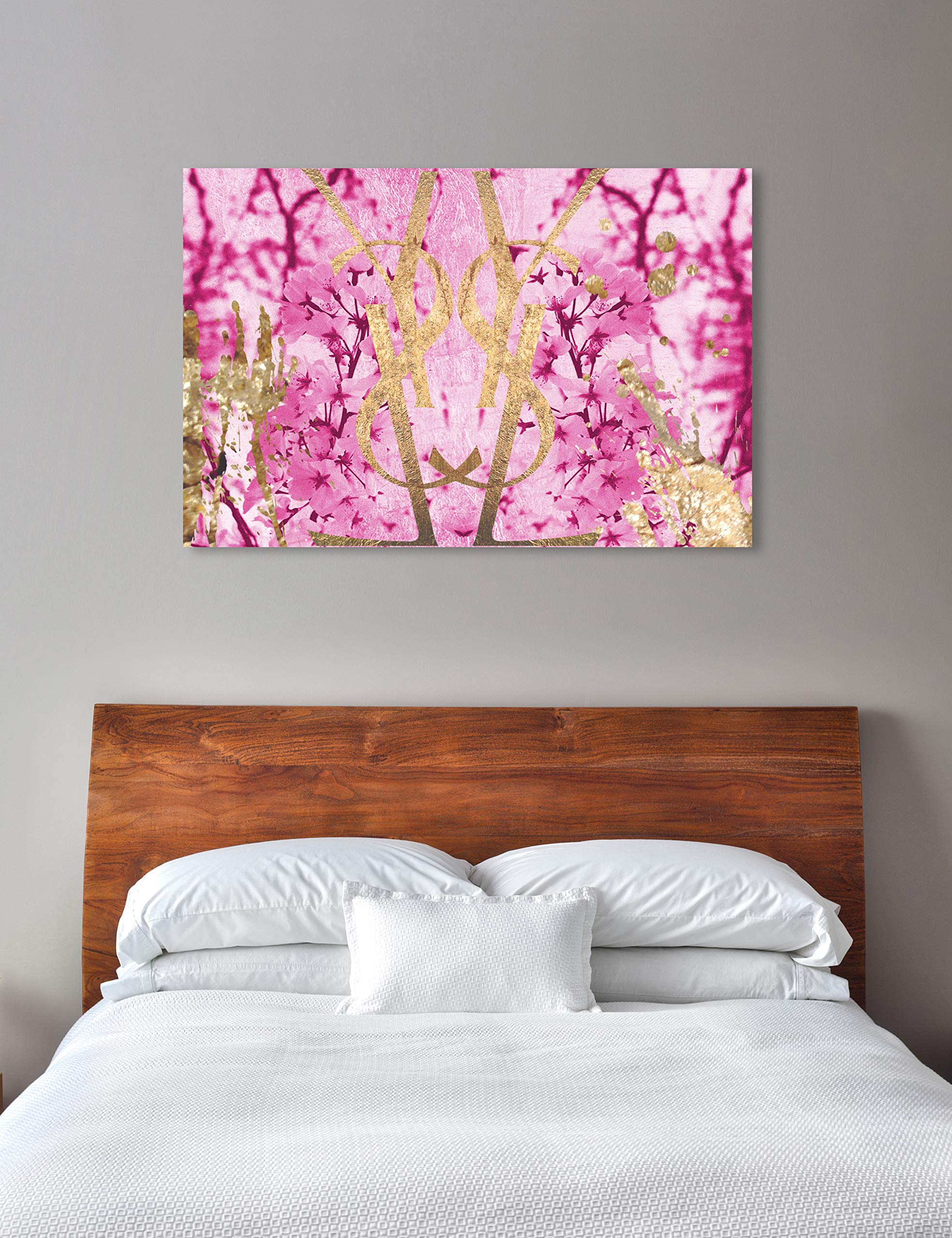 Botanical Couture Pink Wall Art Canvas Prints - Fashion & Glam Home Decor for Living Room, Bedroom & Office