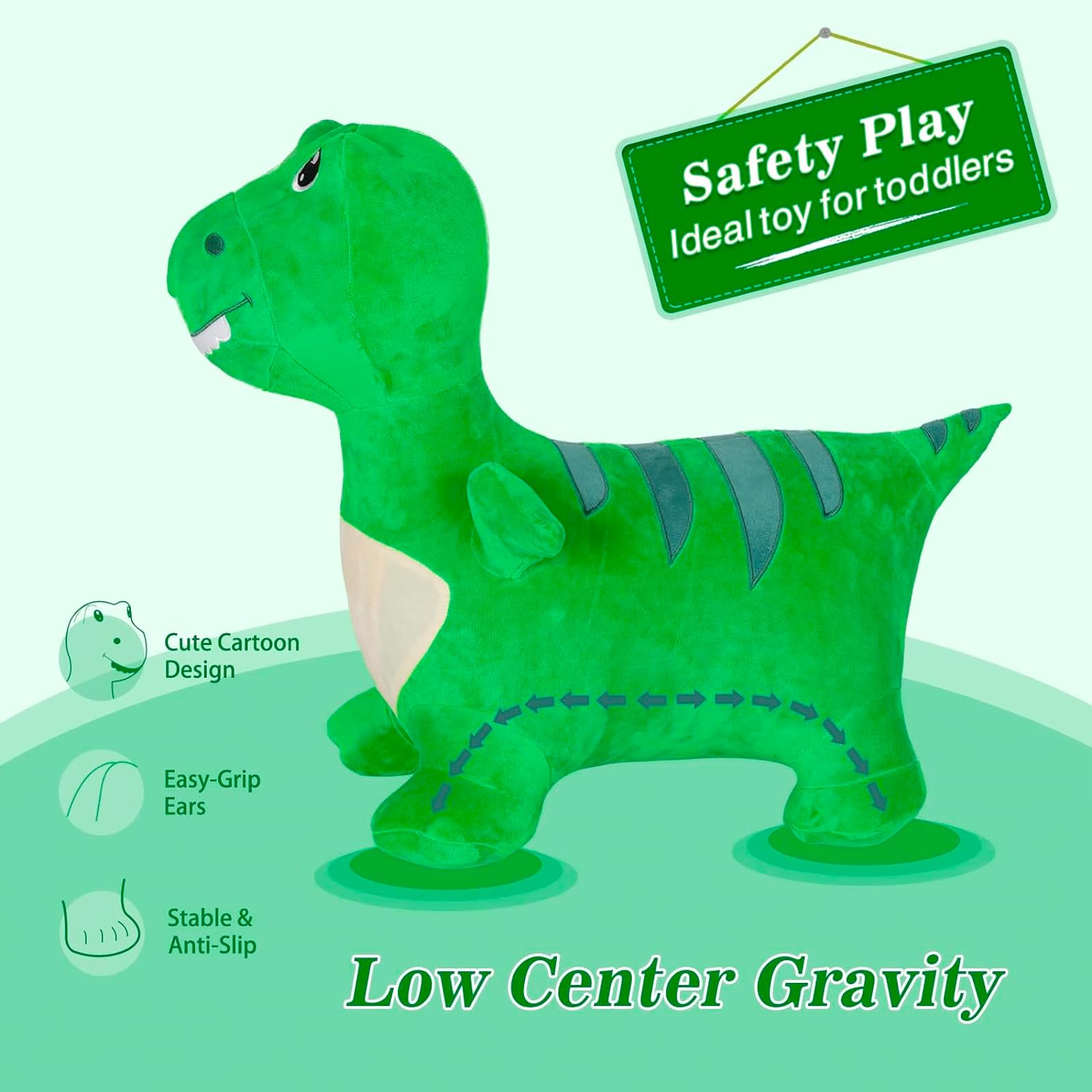 Dinosaur Hopper Toy for Kids - Bouncy Ride-On Dino for Outdoor Play