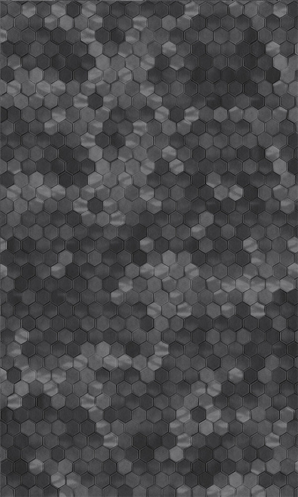 Black Shimmering Hexagon Geometric Peel and Stick Wallpaper - Self-Adhesive Removable Wallpaper for Bedroom, Living Room, Nursery (Design R5680) - Perfect for Accent Walls, Home Decor & DIY Projects