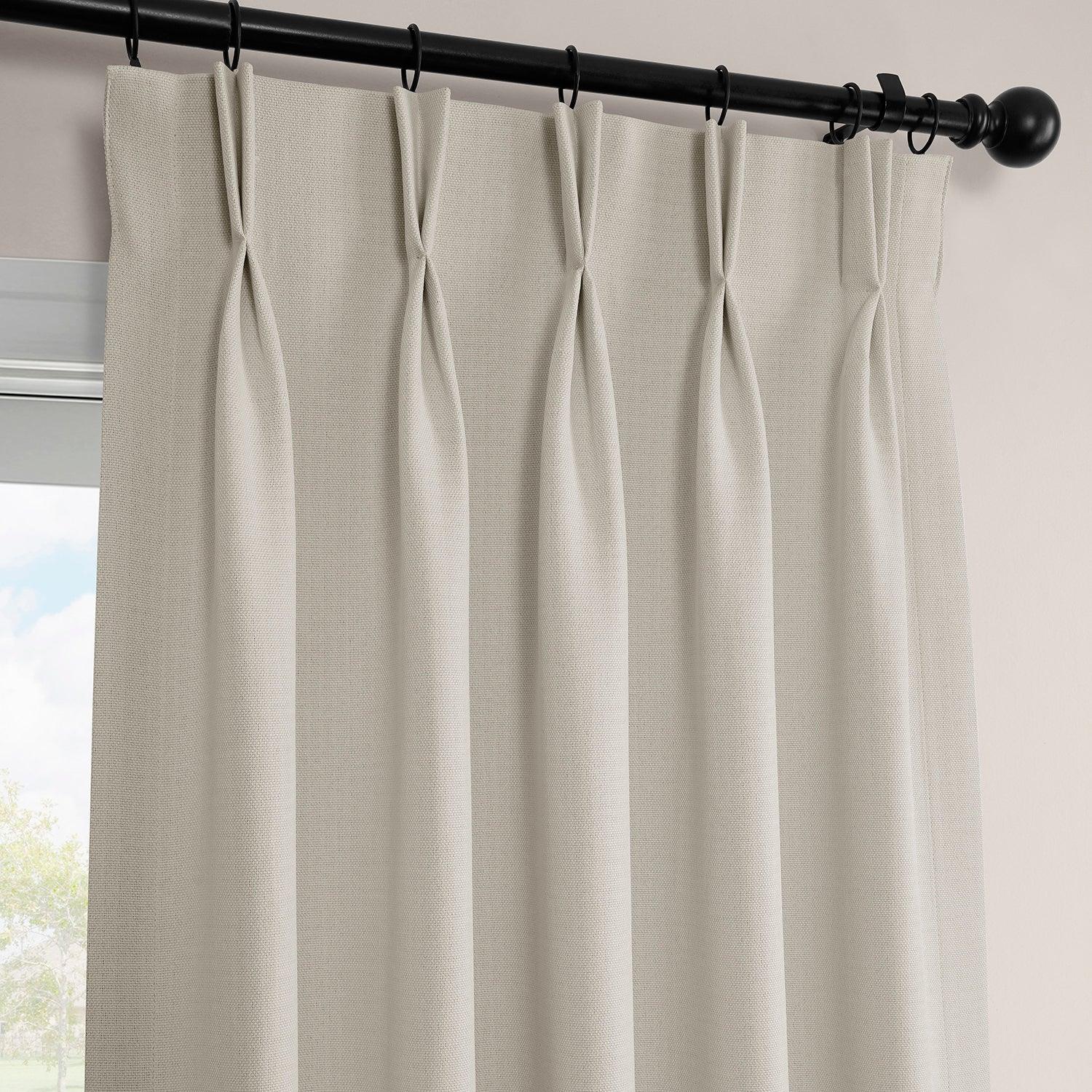 Birch French Pleat Textured Faux Linen Blackout Curtains for Bedroom & Living Room - Light Blocking Window Drapes for Better Sleep & Privacy