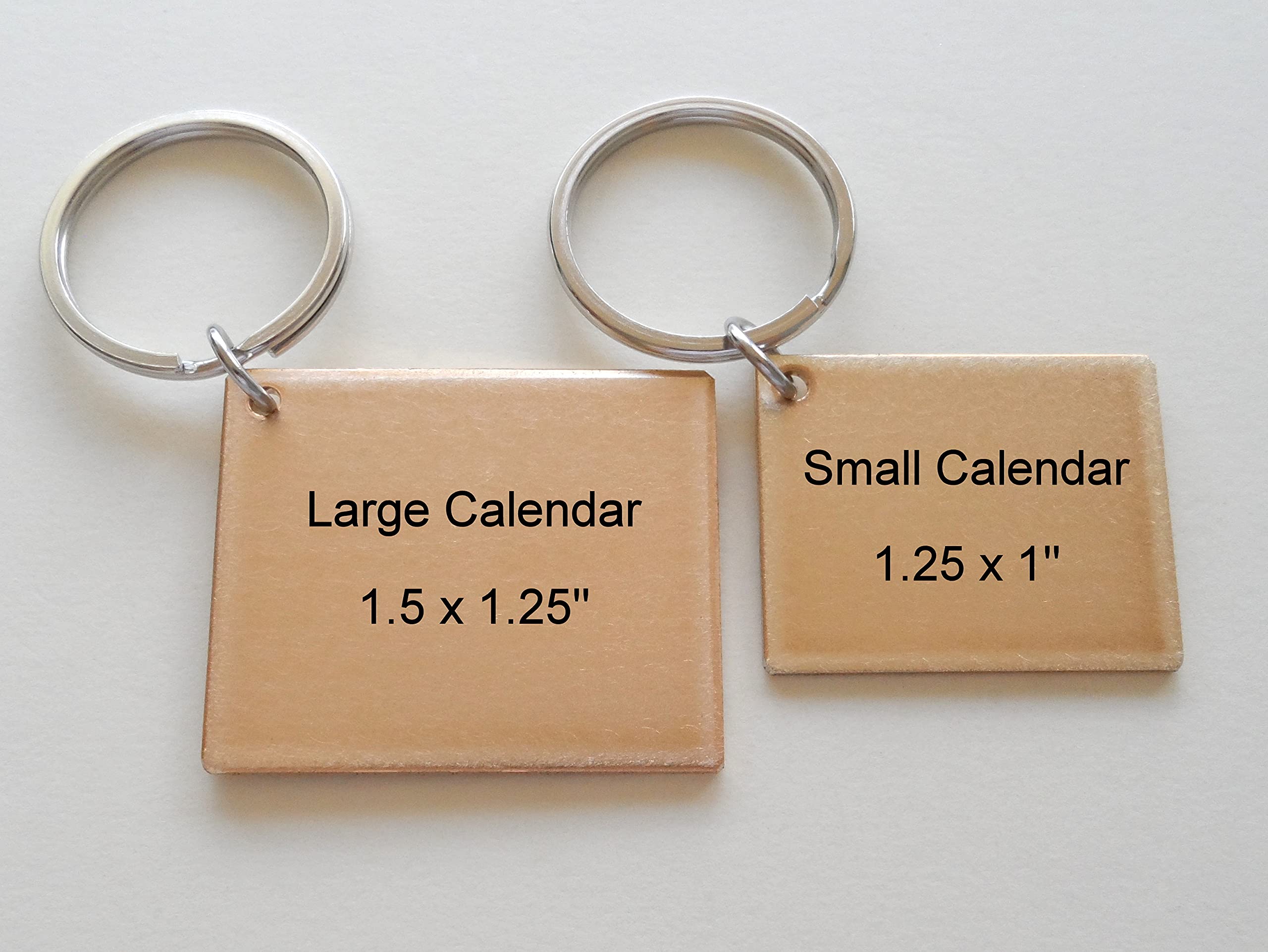 Custom Personalized Bronze Anniversary Calendar Keychain - Engraved Couples Gift for Husband, Wife, Boyfriend & Girlfriend - Romantic Keepsake for Anniversaries, Weddings & Valentine's Day