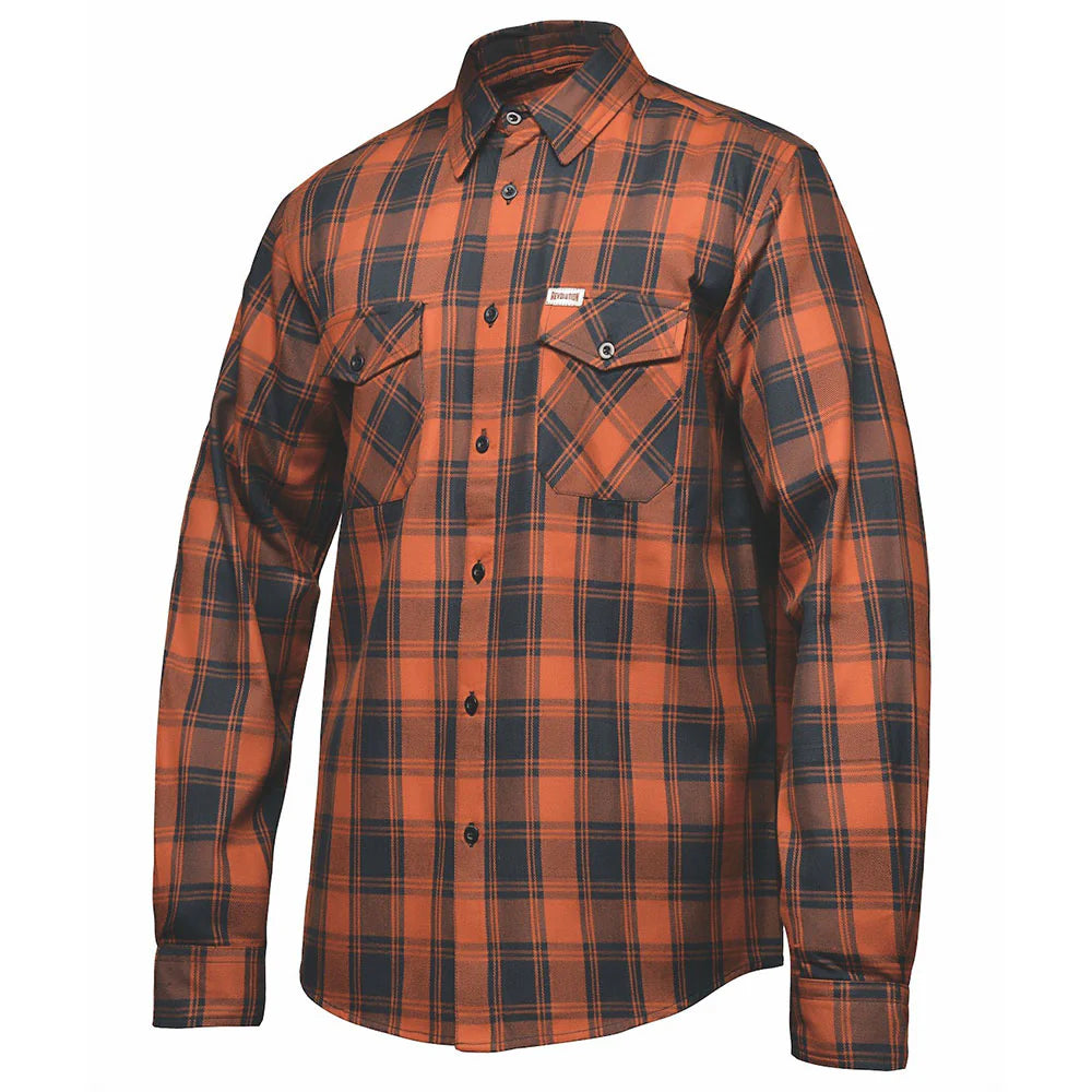 DERRINGER Men's Black & Brown Flannel Shirt - Soft Plaid Long Sleeve Button Down for Casual Wear, Outdoor Activities & Fall Layering