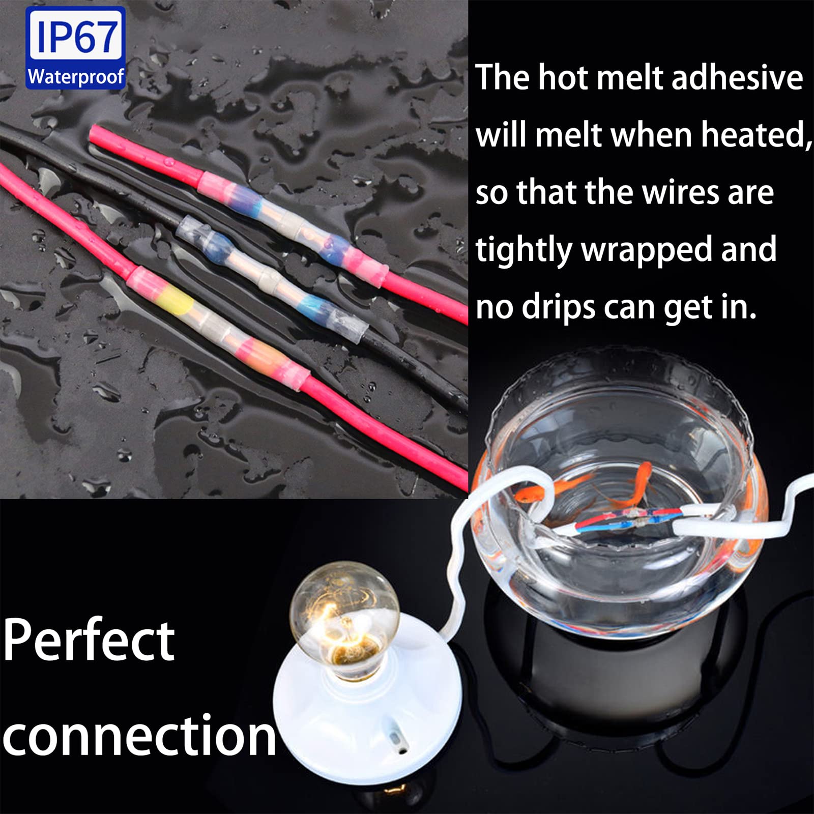 150PCS Waterproof Solder Seal Heat Shrink Wire Connectors Kit - Marine Grade Butt Splice Terminals for Automotive, Boat & Electrical Wiring Repairs | Weatherproof Insulated Electrical Connectors for DIY & Professional Use