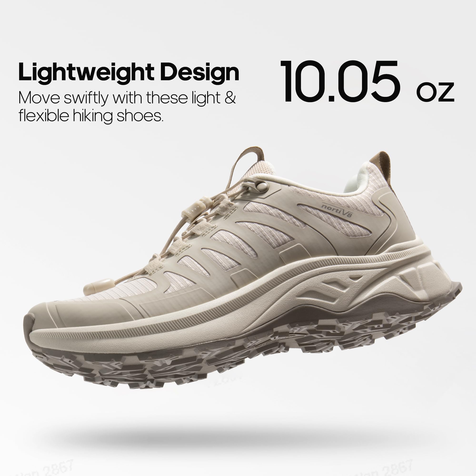 NORTIV 8 Women's Quick Lace Hiking Shoes - Lightweight Waterproof Trekking Boots for Outdoor Walking, Camping & Trail Running - Comfortable Casual Sneakers for Women's Adventures