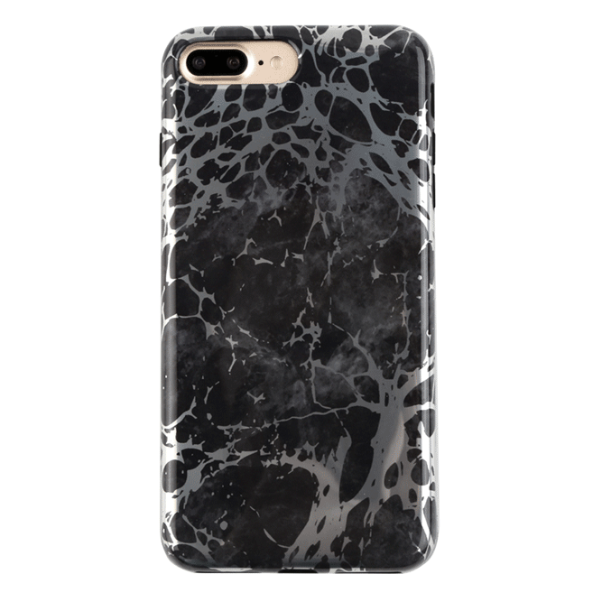 Black Marble Silver Chrome iPhone Case - Elegant & Durable Protective Cover for iPhone - Perfect for Work, Travel, and Everyday Use