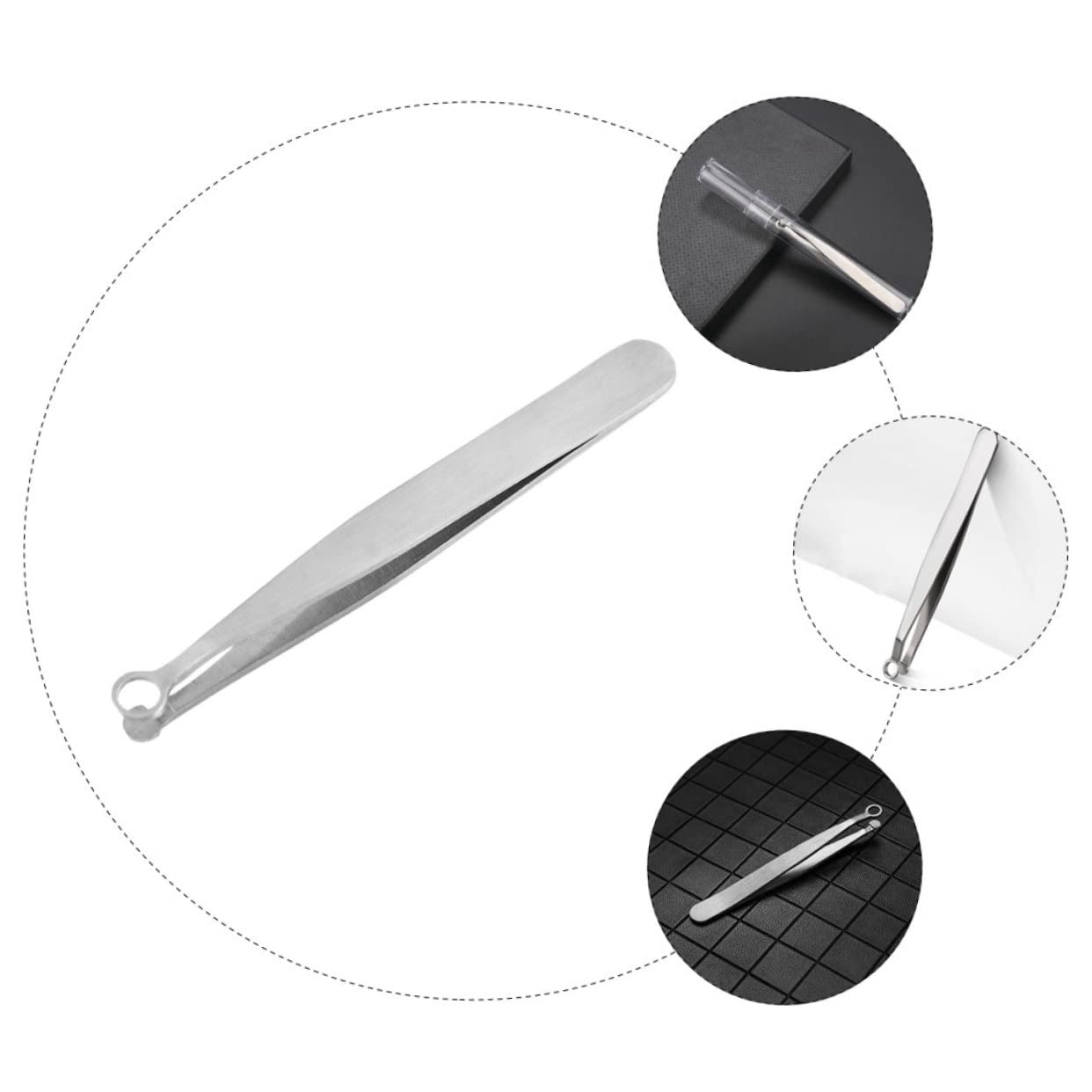 1pc Stainless Steel Nose Hair Trimmer & Eyebrow Tweezers - Portable Nasal Hair Clipper for Men, Facial Hair Removal Tool - Perfect for Travel, Grooming, and Personal Care