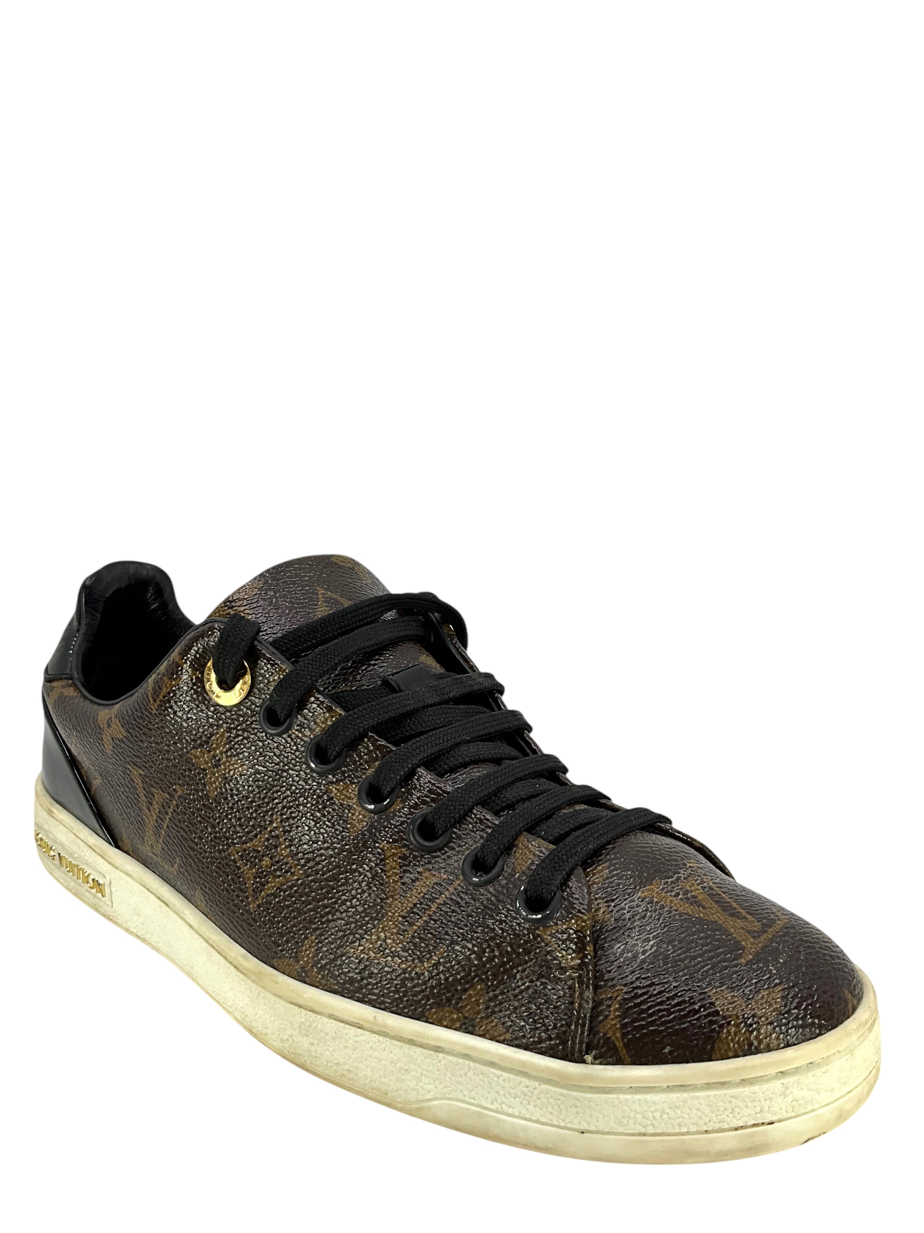 Authentic LOUIS VUITTON Patent Monogram Frontrow Sneakers Women's Size 37.5 (US 7) - Luxury Designer Fashion Shoes for Casual Wear, Street Style & High-End Outfits