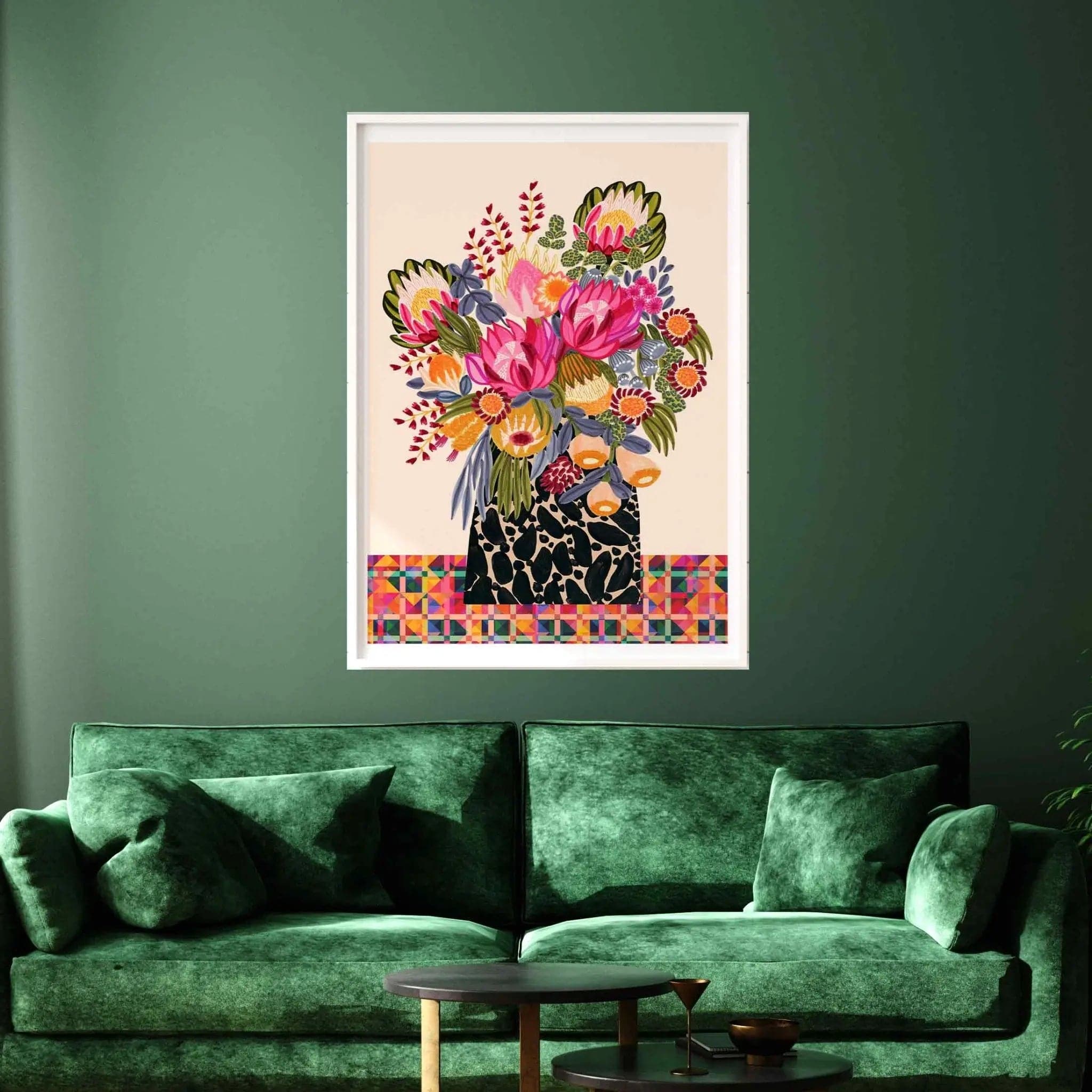 Birthday Bouquet Wall Art Print - Floral Home Decor for Birthday Party, Nursery & Living Room Wall Decoration