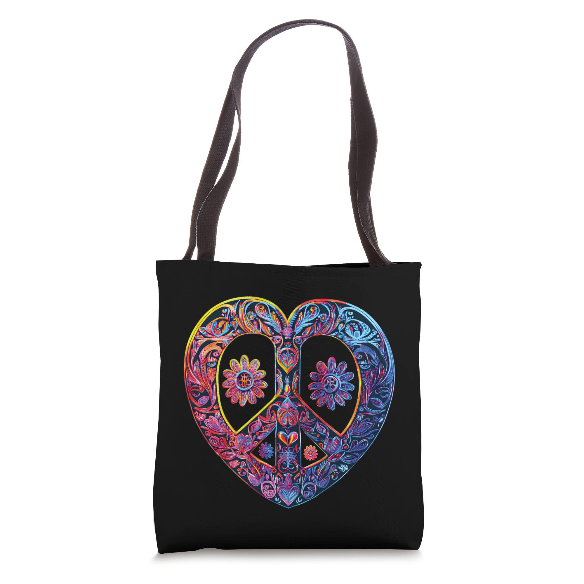 Peace and Love Tote Bag - Eco-Friendly Cotton Canvas Shopper for Women & Men - Perfect for Grocery Shopping, Beach Trips & Daily Use