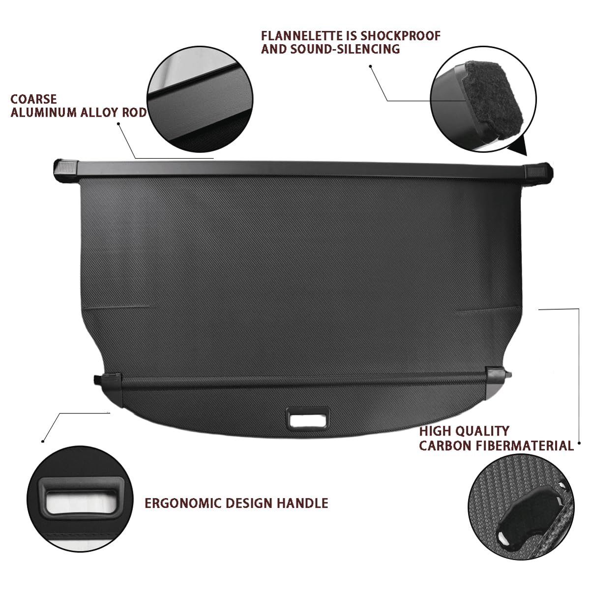 2024-2025 Hyundai Santa Fe Retractable Cargo Cover - Trunk Security Shade & Privacy Screen Protector | Perfect for Road Trips, Grocery Hauling & Vehicle Protection