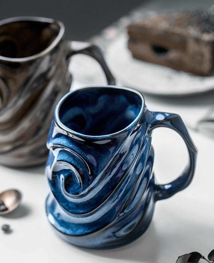 Premium Brown Ceramic Coffee Mug - Handmade Stoneware Large Capacity Coffee Cup for Home, Office & Gifts - Durable & Stylish Pottery Mug for Hot Beverages
