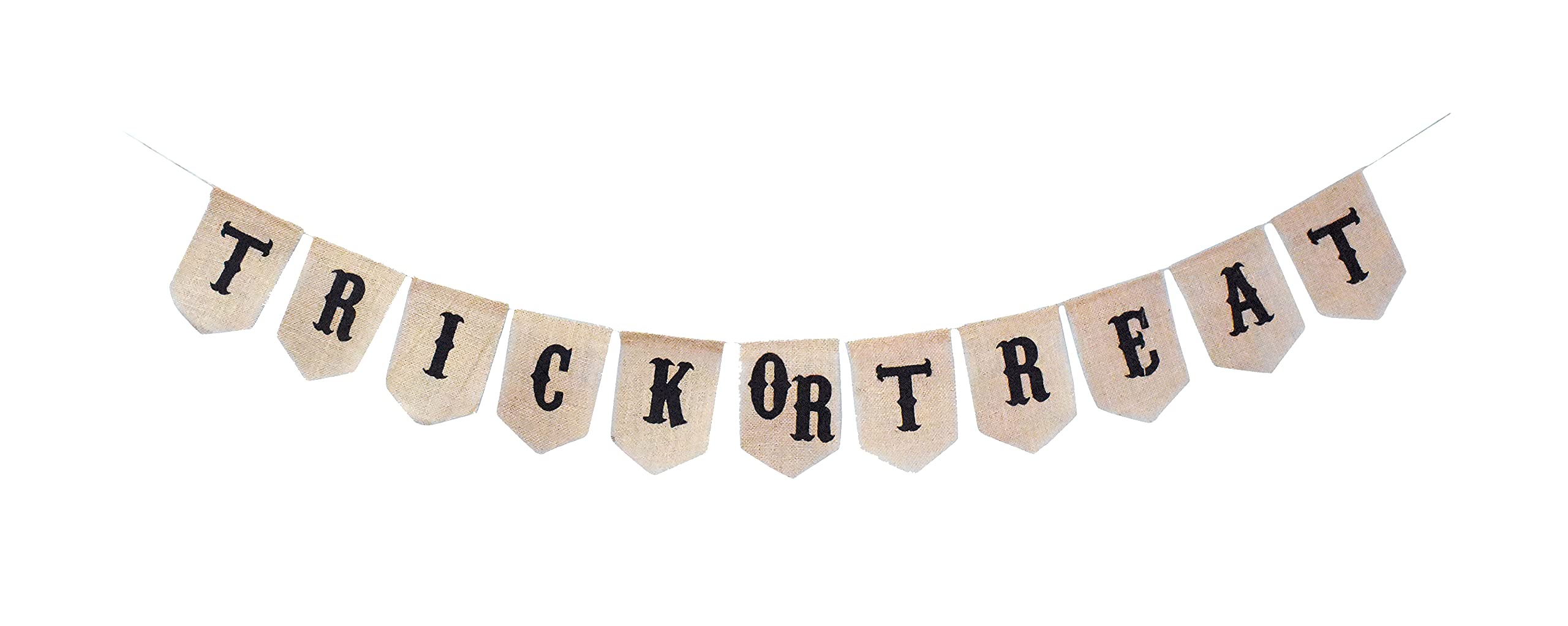 Mandala Crafts Halloween Banner - Trick or Treat Burlap Pennant Garland for Fireplace Mantle, Porch & Party Decor | Spooky Holiday Home & Outdoor Decoration