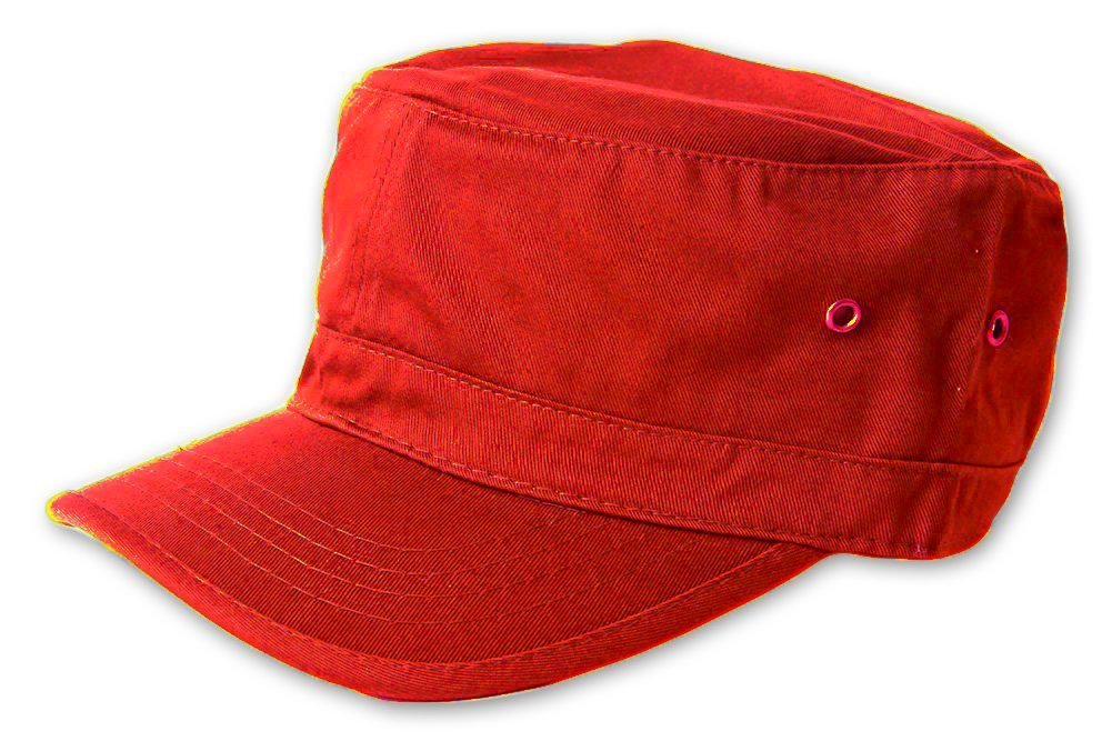 Vintage Military Style Washed Cotton Cap - Red | Perfect for Outdoor Adventures, Hiking & Casual Wear