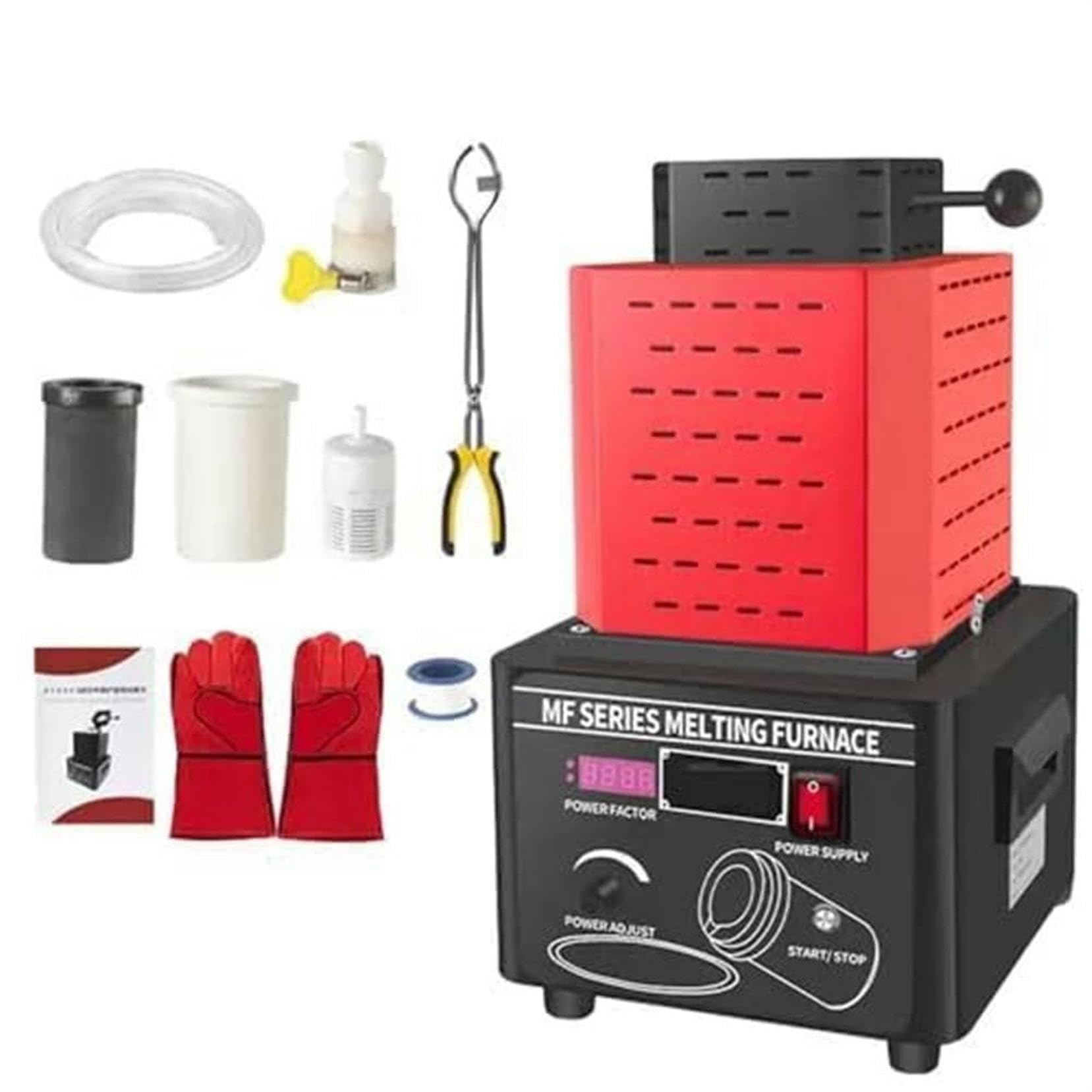 1600℃/2912℉ Electric Gold Melting Furnace Kit with Digital Display & Graphite Crucible - Fast 3-5 Minute Melting for 3KG Metals - Perfect for Jewelry Making, Metal Casting, and DIY Precious Metal Projects