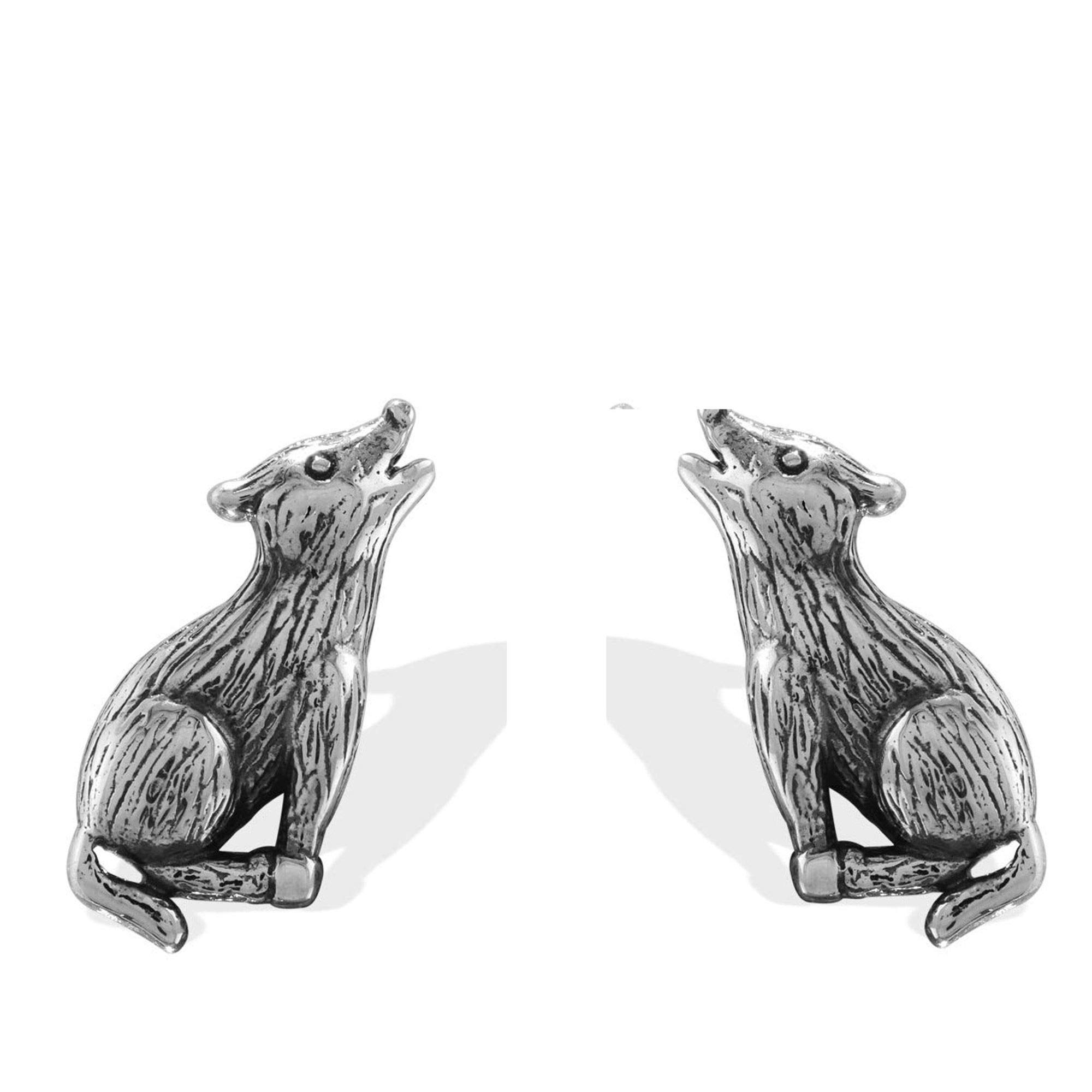 Sterling Silver Howling Wolf Stud Earrings for Women | Boma Jewelry | Hypoallergenic & Tarnish-Resistant | Perfect for Everyday Wear, Gifts & Boho Fashion