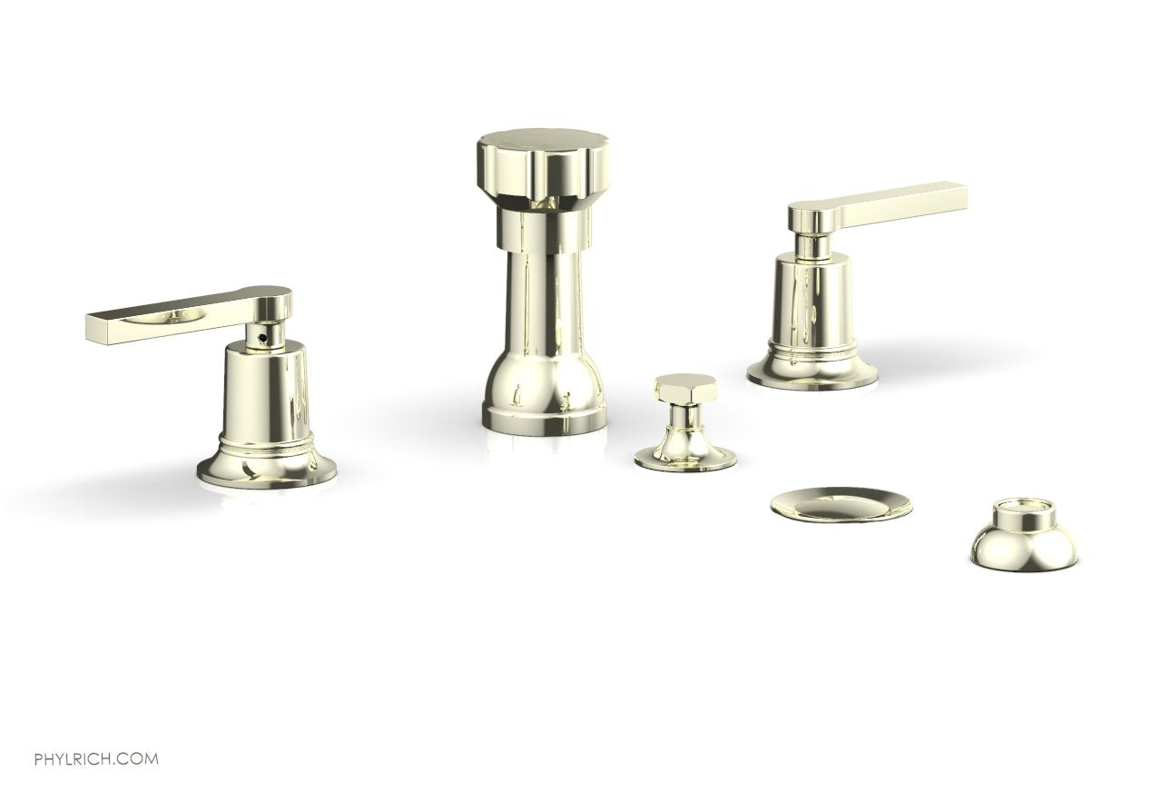 HEX MODERN 4-Hole Bidet Faucet Set with Lever Handles - Matte Black Finish - Model 501-61 - Perfect for Bathroom Renovation & Modern Toilet Upgrades