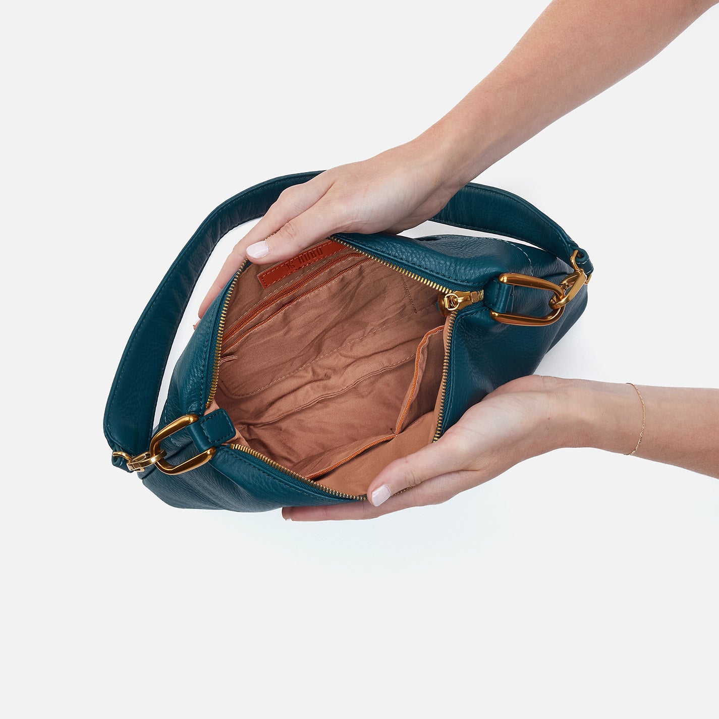 Premium Pebbled Leather Shoulder Bag in Midnight Teal - Stylish Crossbody Purse for Women, Work, Travel & Everyday Use