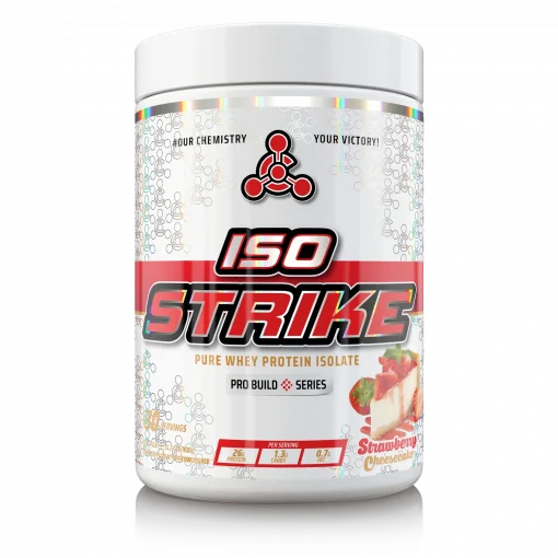 ISO Strike Whey Protein Isolate 900g - Strawberry Cheesecake Flavor | High Protein Powder for Muscle Recovery & Growth | Ideal for Post-Workout, Gym & Fitness Enthusiasts