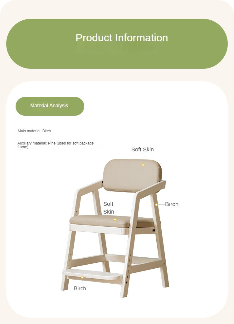 Birch Solid Wood Kids Cream Lift Chair - Comfortable & Stylish for Bedroom, Nursery, or Playroom