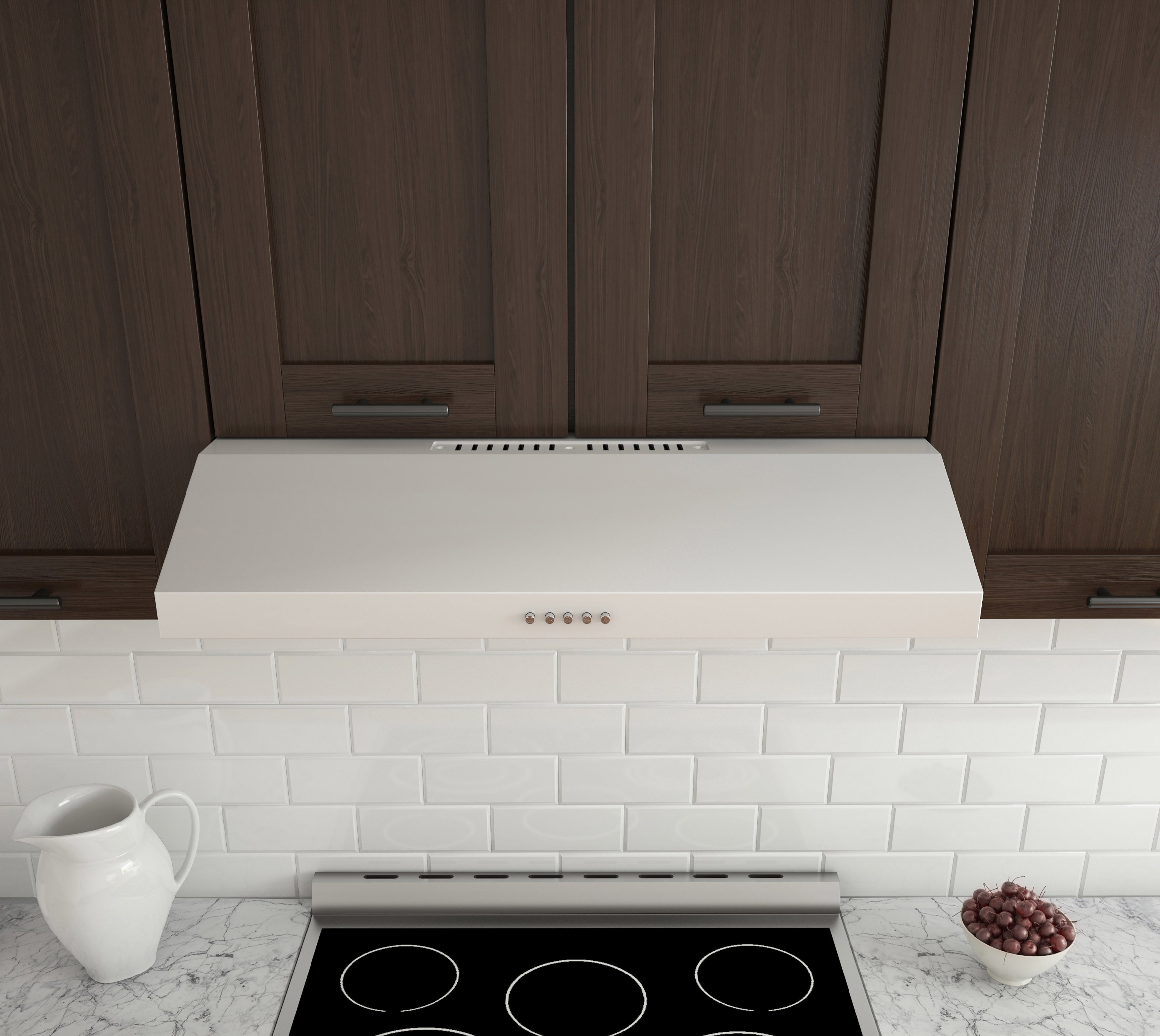 Slim S3DW 30-Inch 325 CFM Non-Vented White Under Cabinet Range Hood - Perfect for Small Kitchens, Apartments & Compact Cooking Spaces
