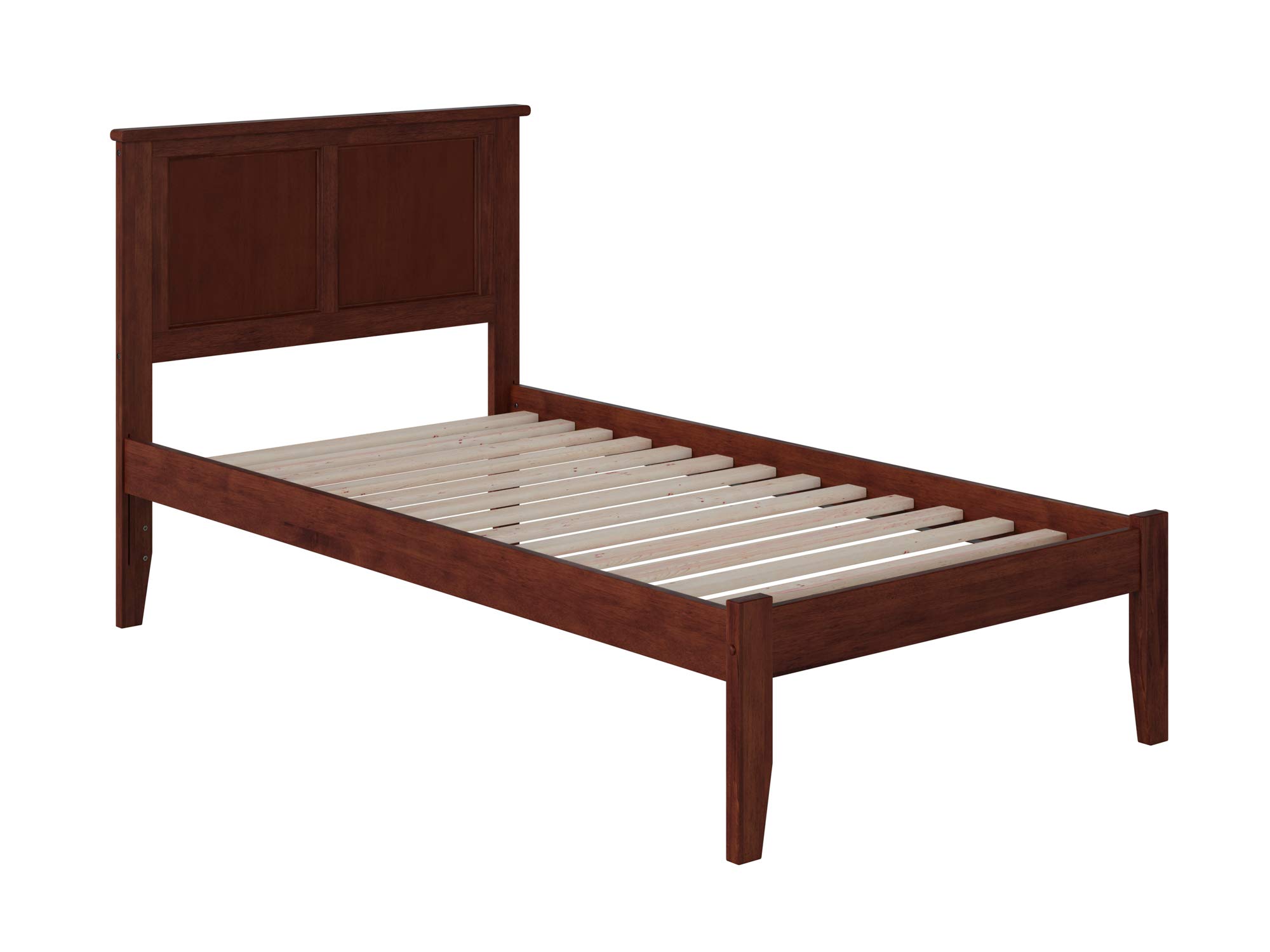 AFI Madison Twin Platform Bed Frame with USB Charging Ports - Solid Walnut Wood for Modern Bedrooms, Kids' Rooms & Guest Rooms