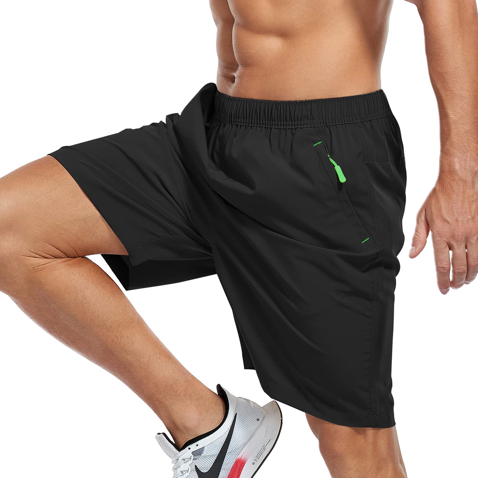 SPOSULEI Men's Quick-Dry Hiking Shorts - Water Resistant Lightweight Athletic Shorts with Zipper Pockets for Outdoor Running, Camping & Summer Activities